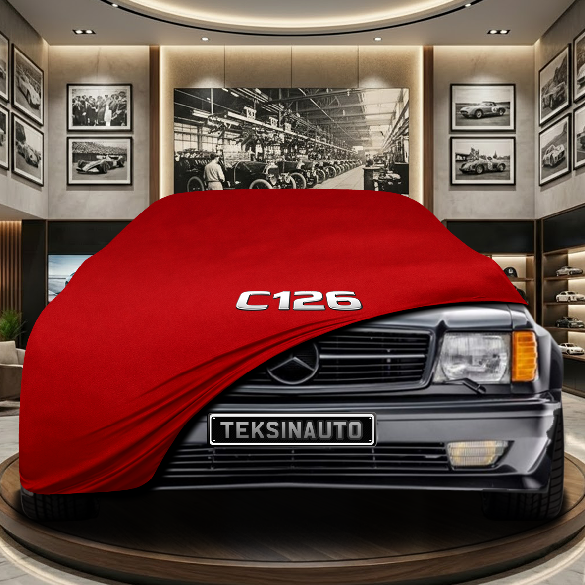 Mercedes Benz S C126 Coupe Indoor Car Cover Custom Fit, Black, Gray, Blue, Red Color