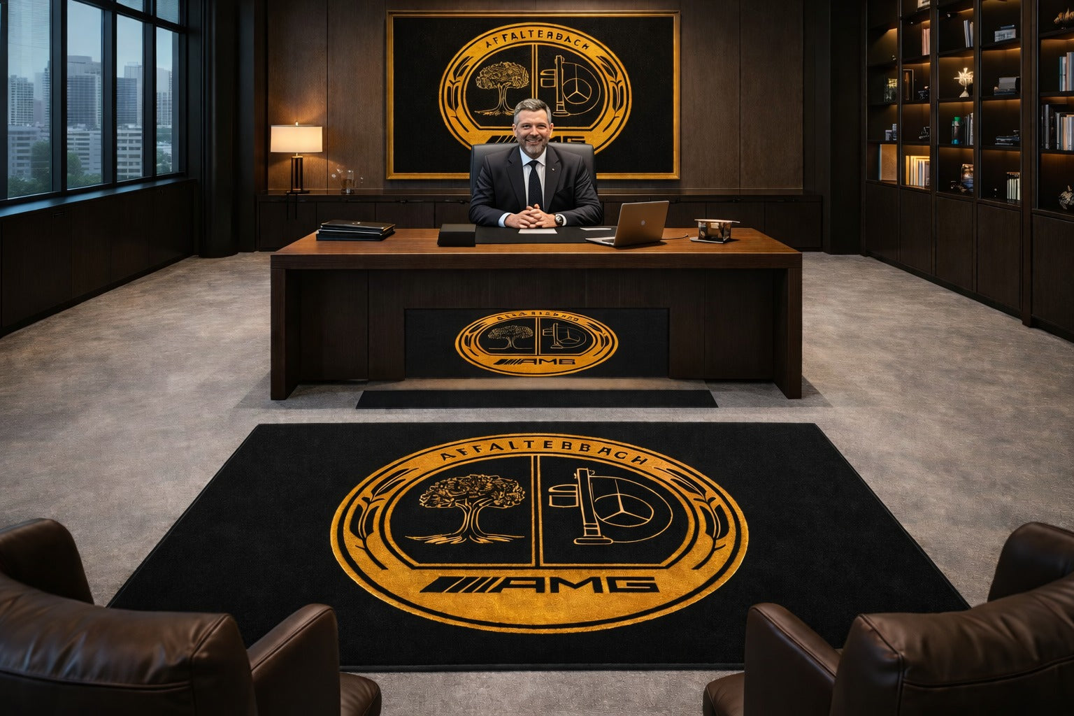 Mercedes Benz Affelterbach Premium Luxury Rug (60x87) INCH (150x220) cm Home, Garage & Display Carpet Auto Area Carpet, Car Garage Decor,Car Floor Mat