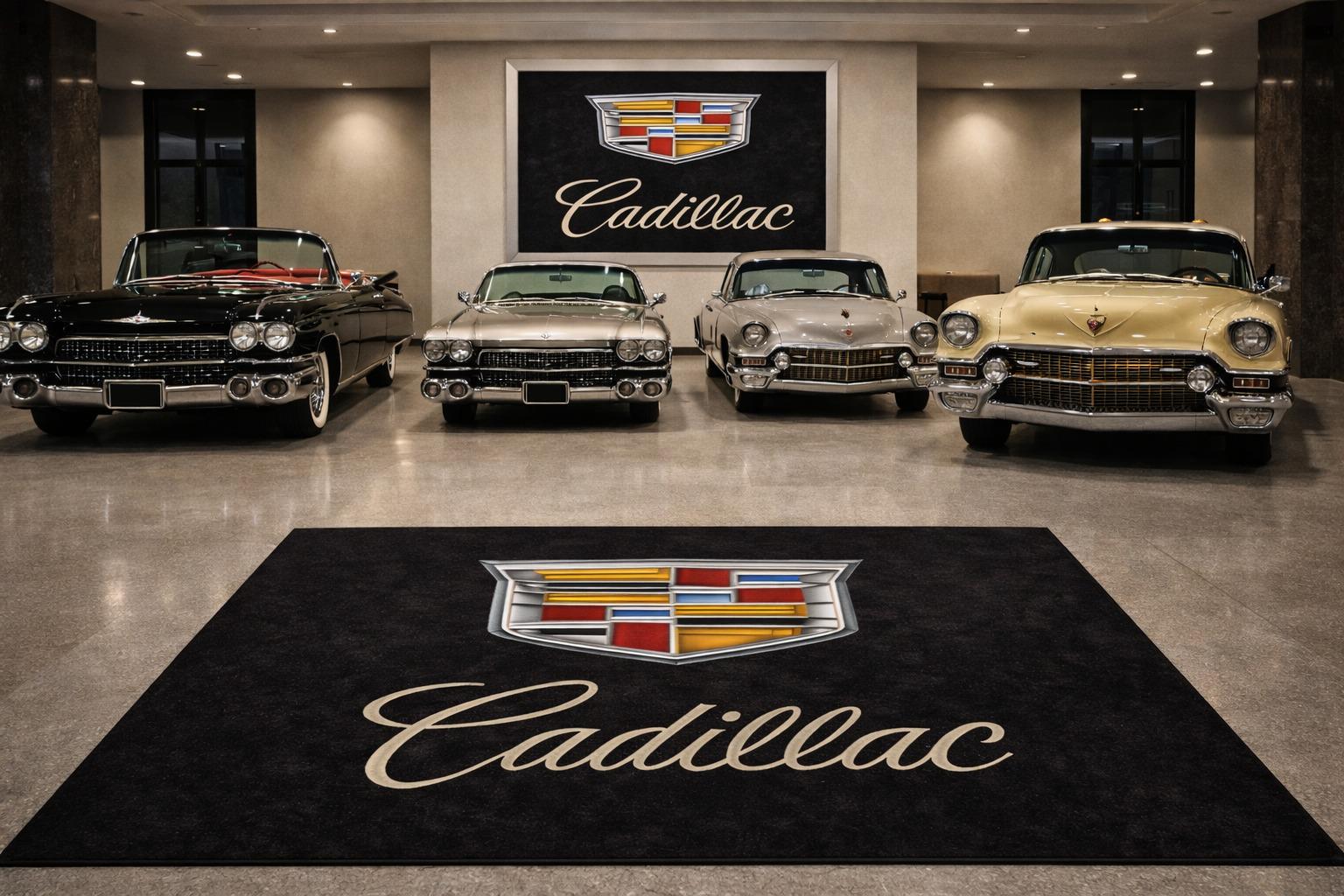 Cadillac Premium Luxury Rug (60x87) INCH (150x220) cm Home, Garage & Display Carpet Auto Area Carpet, Car Garage Decor,Car Floor Mat