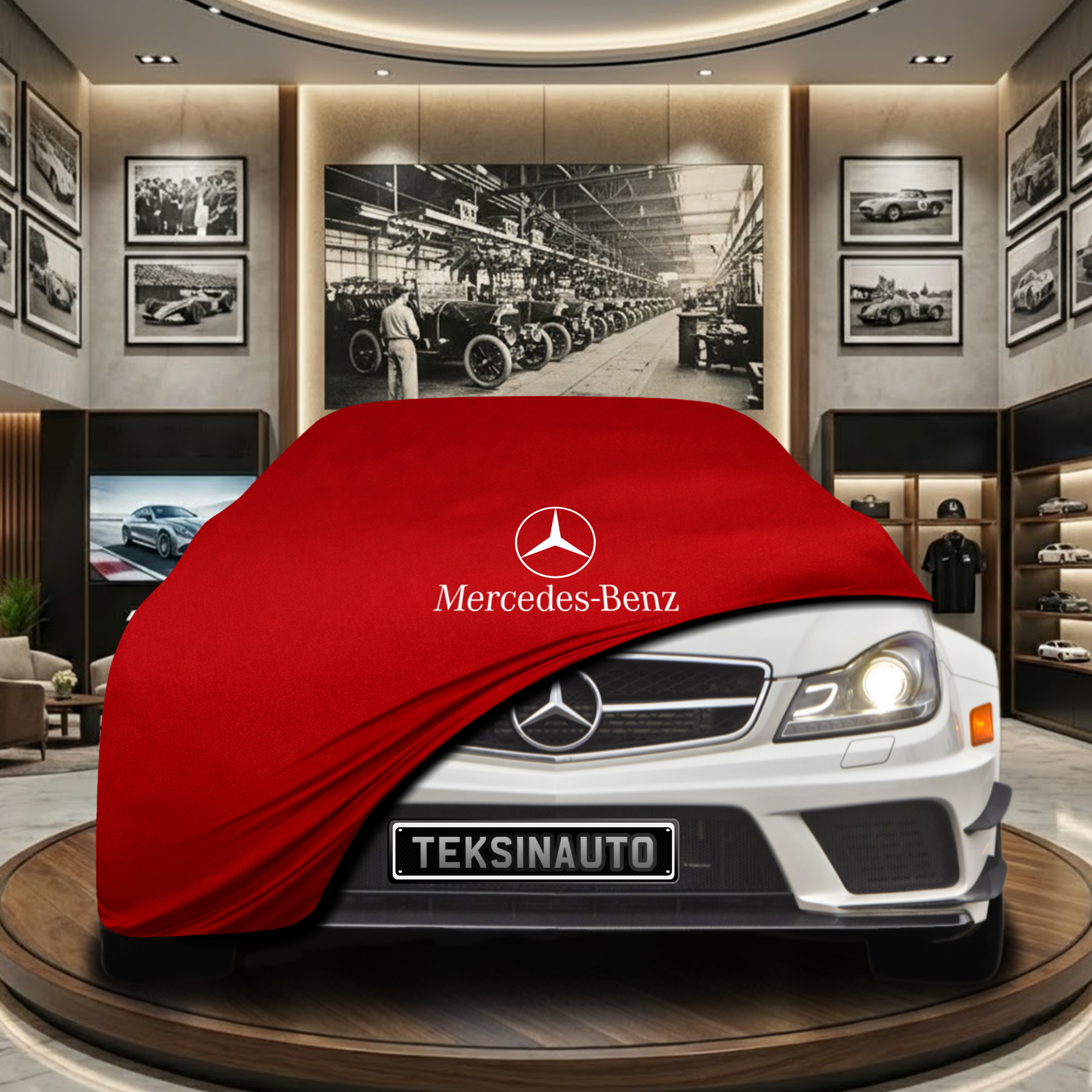 Mercedes Benz C C204 Coupe Indoor Car Cover Custom Fit, Black, Gray, Blue, Red Color