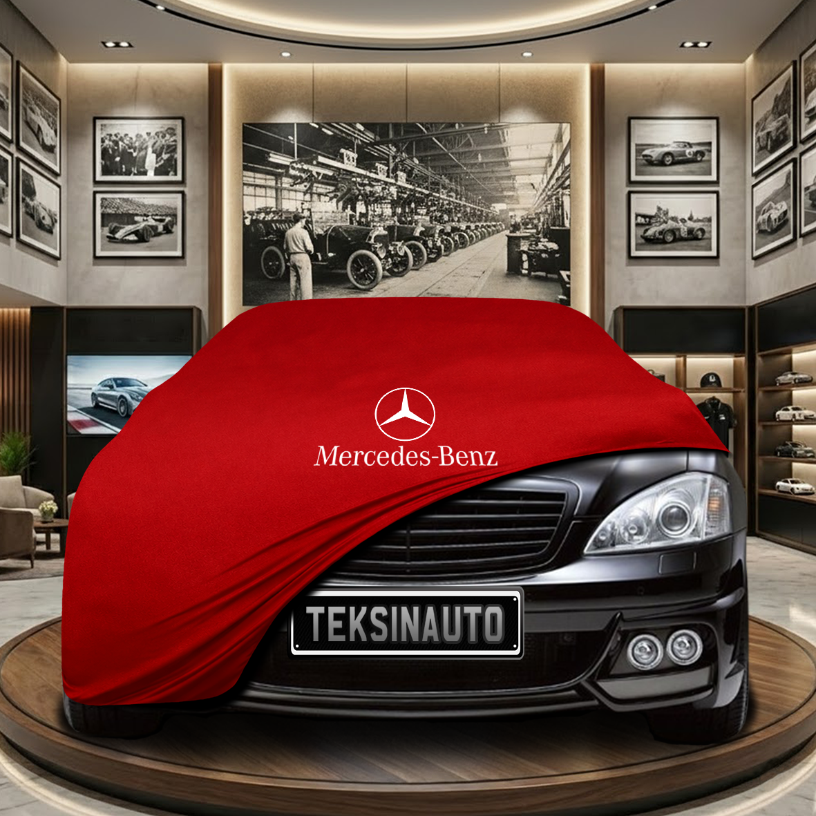 Mercedes Benz S W221 Indoor Car Cover Custom Fit, Black, Gray, Blue, Red Color