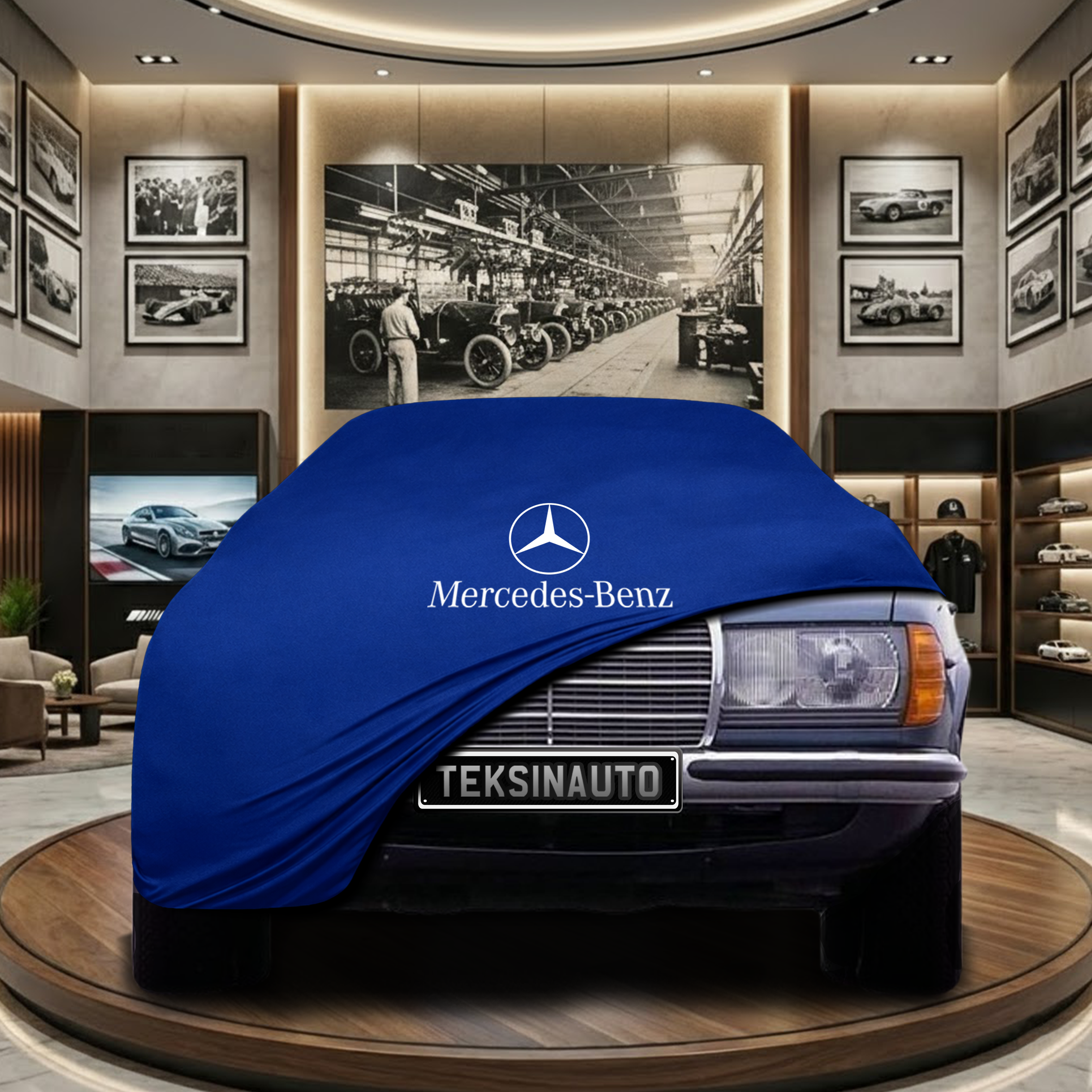 Mercedes Benz W123 Indoor Car Cover Custom Fit, Black, Gray, Blue, Red Color