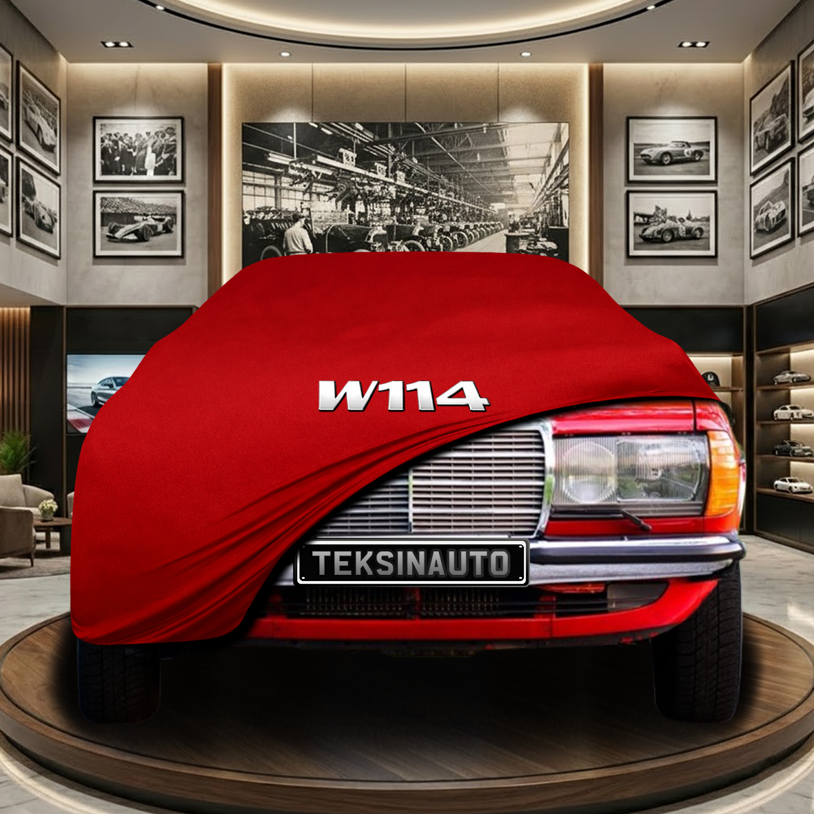 Mercedes Benz W114 Indoor Car Cover Custom Fit, Black, Gray, Blue, Red Color
