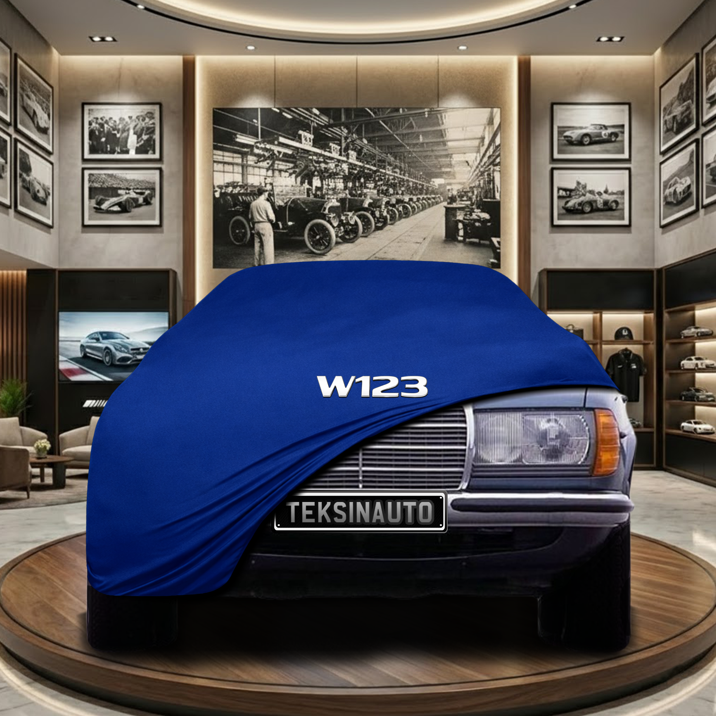 Mercedes Benz W123 Indoor Car Cover Custom Fit, Black, Gray, Blue, Red Color