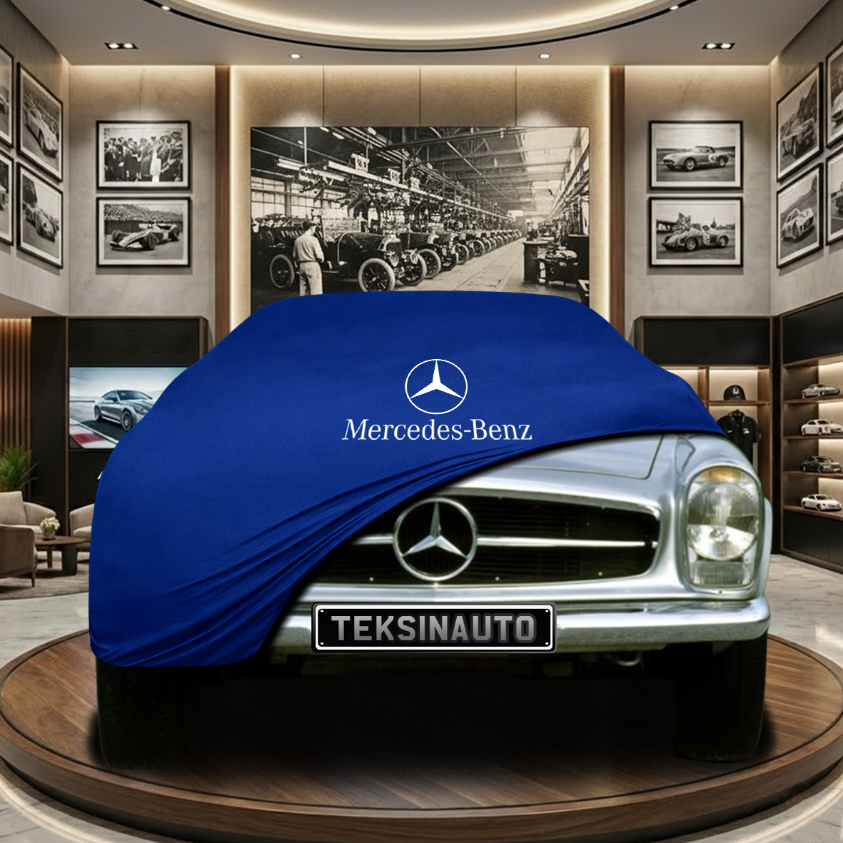 Mercedes Benz SL W113 Indoor Car Cover Custom Fit, Black, Gray, Blue, Red Color