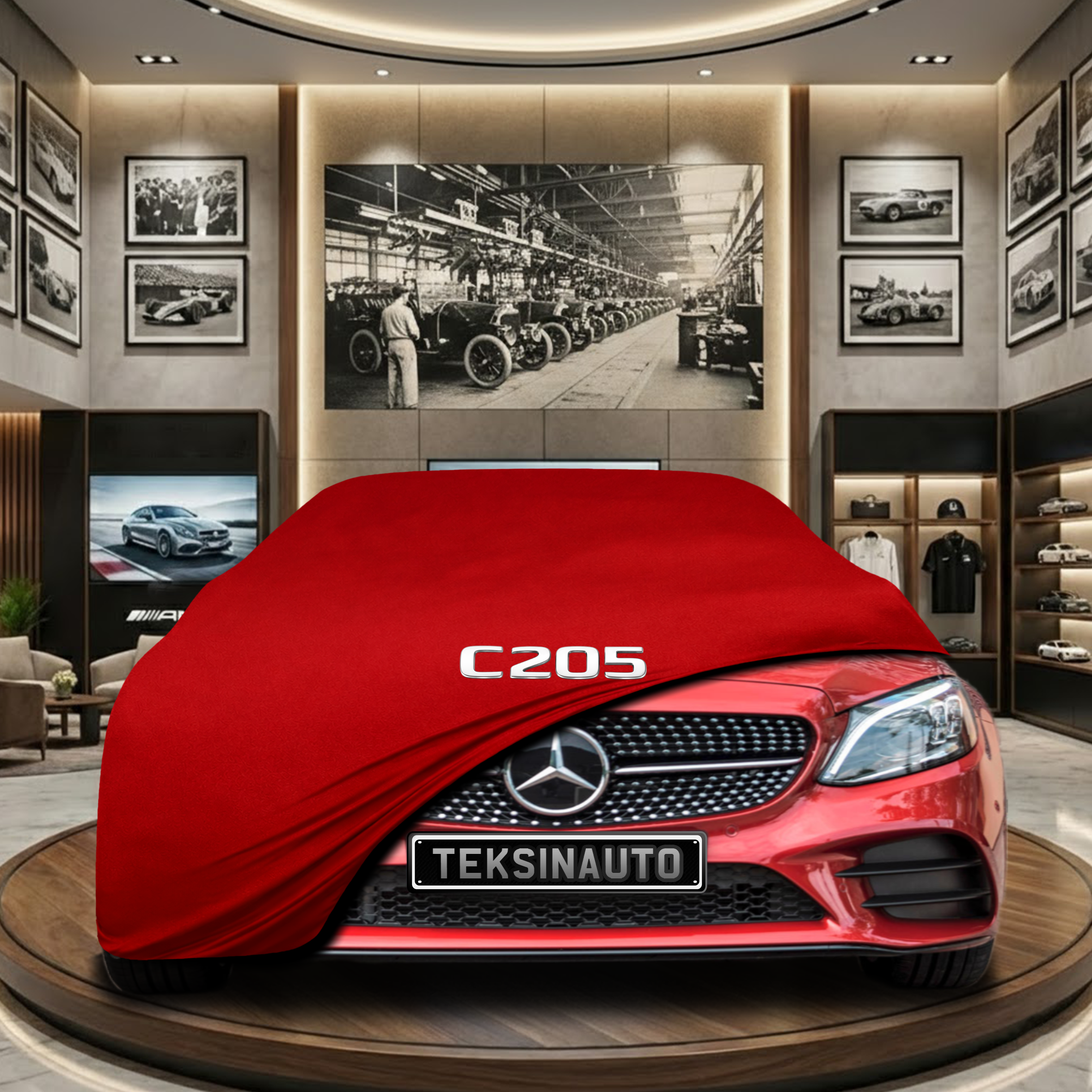 MERCEDES C C205 COUPE 2014-2021 Car Cover Custom Fit, Black, Gray, Blue, Red Color
