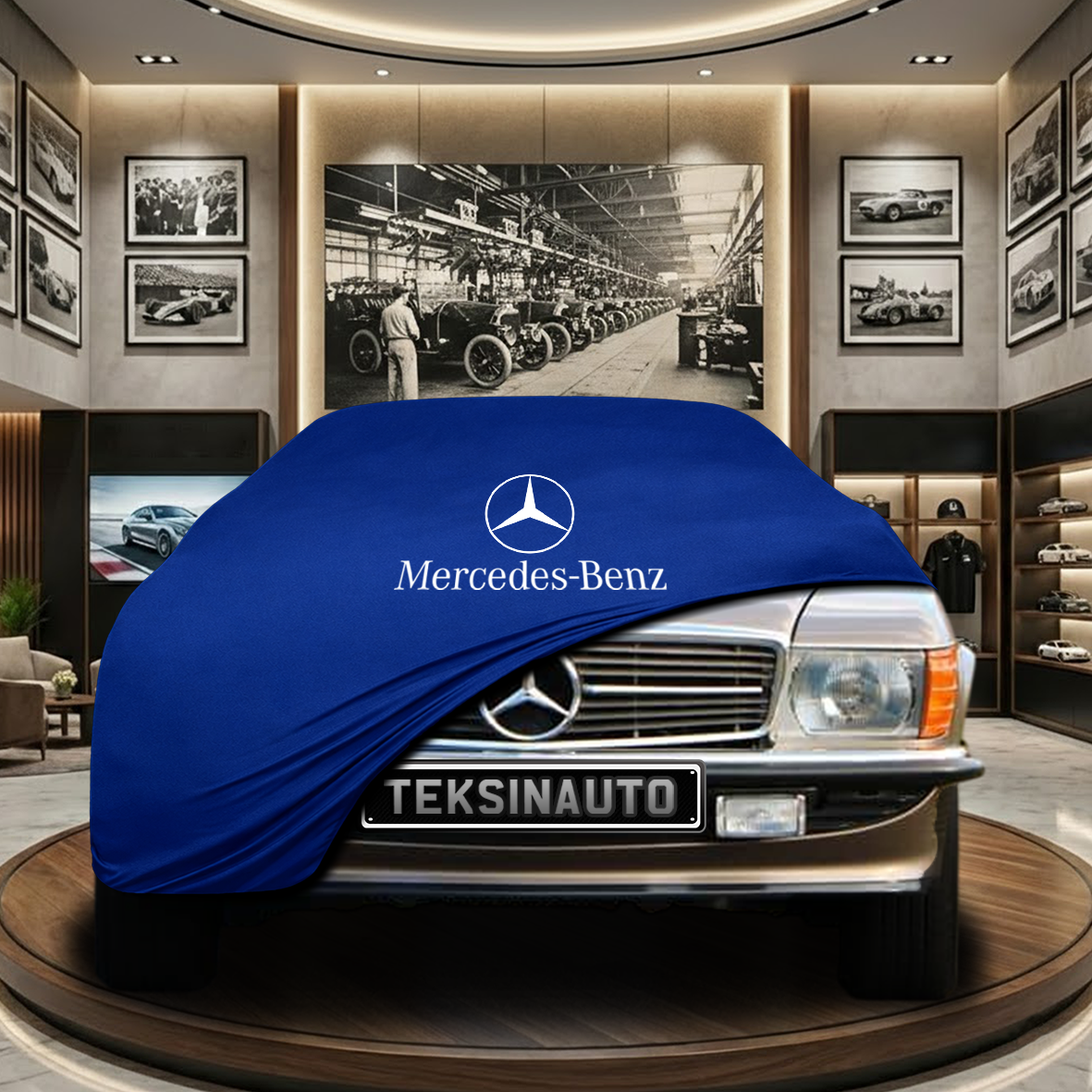 MERCEDES SL R107 1972-1989 Indoor Car Cover Custom Fit, Black, Gray, Blue, Red Color
