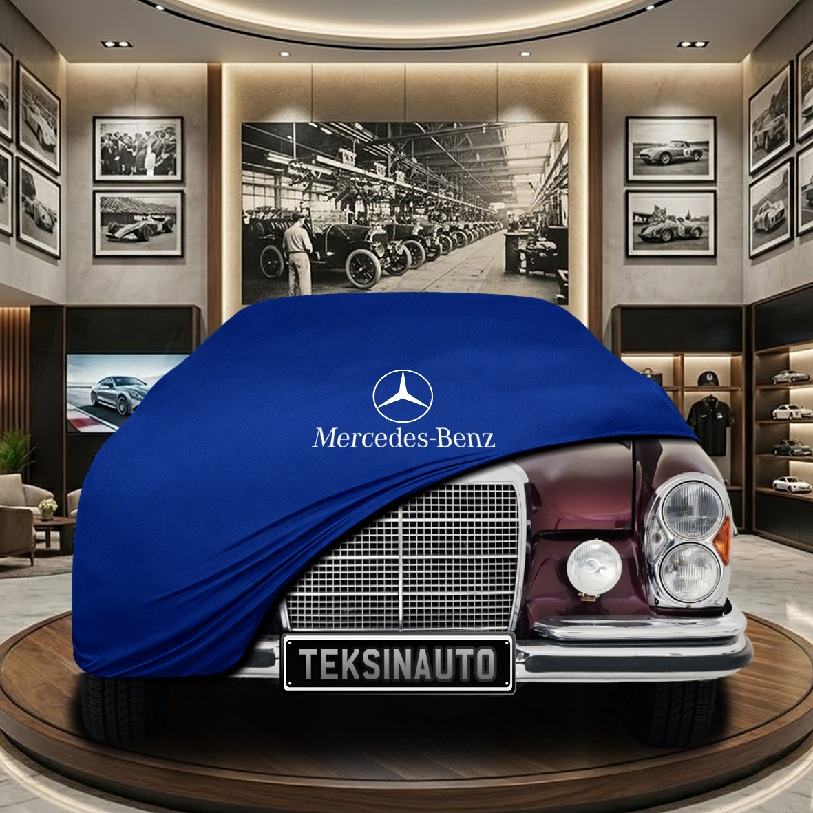 MERCEDES S W109 1965-1972 Indoor Car Cover Custom Fit, Black, Gray, Blue, Red Color