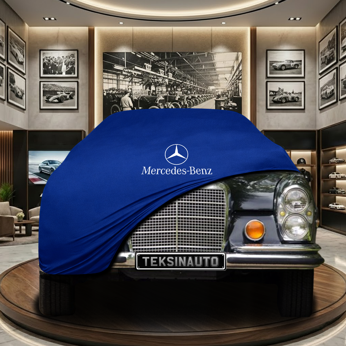 Mercedes Benz W108 Indoor Car Cover Custom Fit, Black, Gray, Blue, Red Color