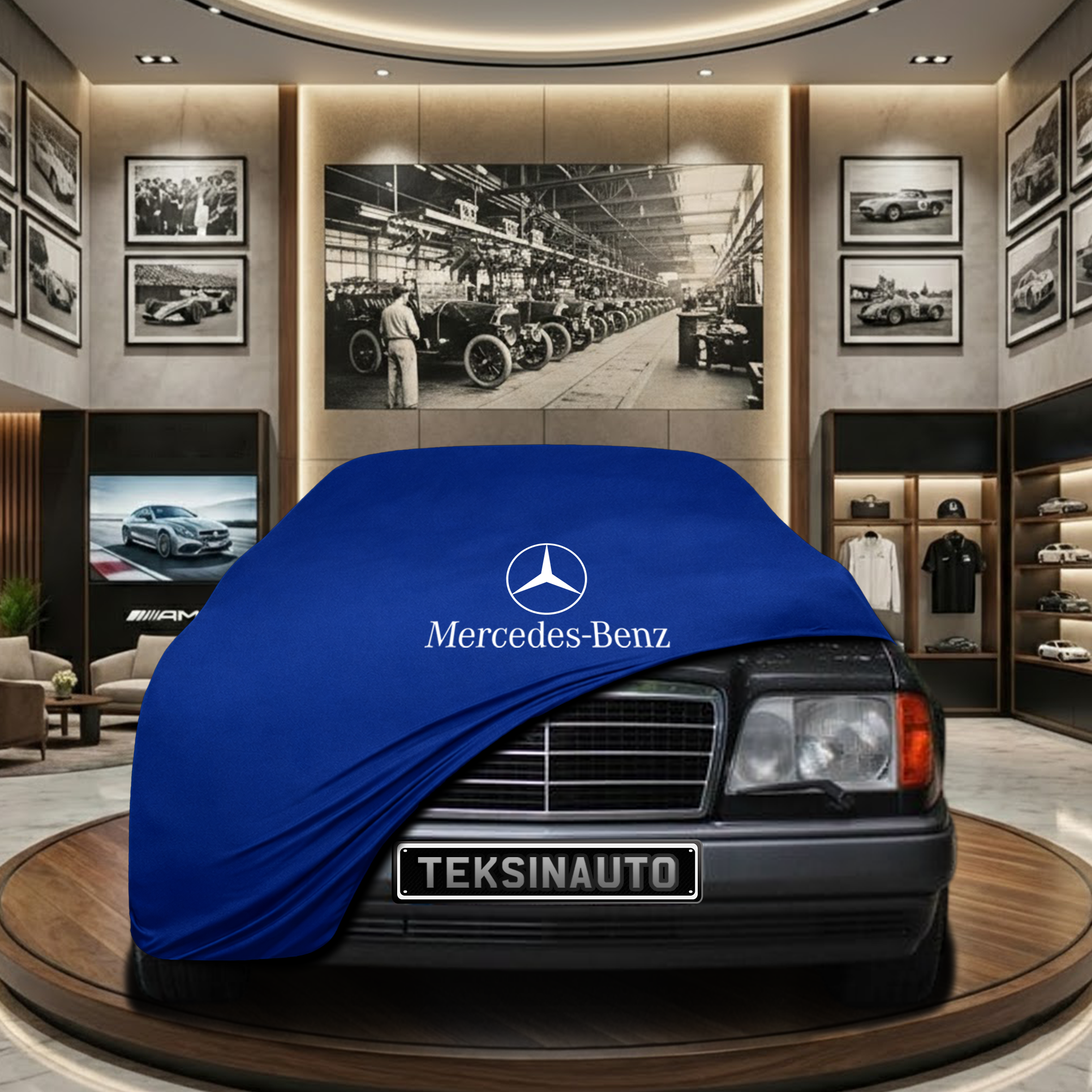 MERCEDES E C124 COUPE 1984-1995 Indoor Car Cover Custom Fit, Black, Gray, Blue, Red Color