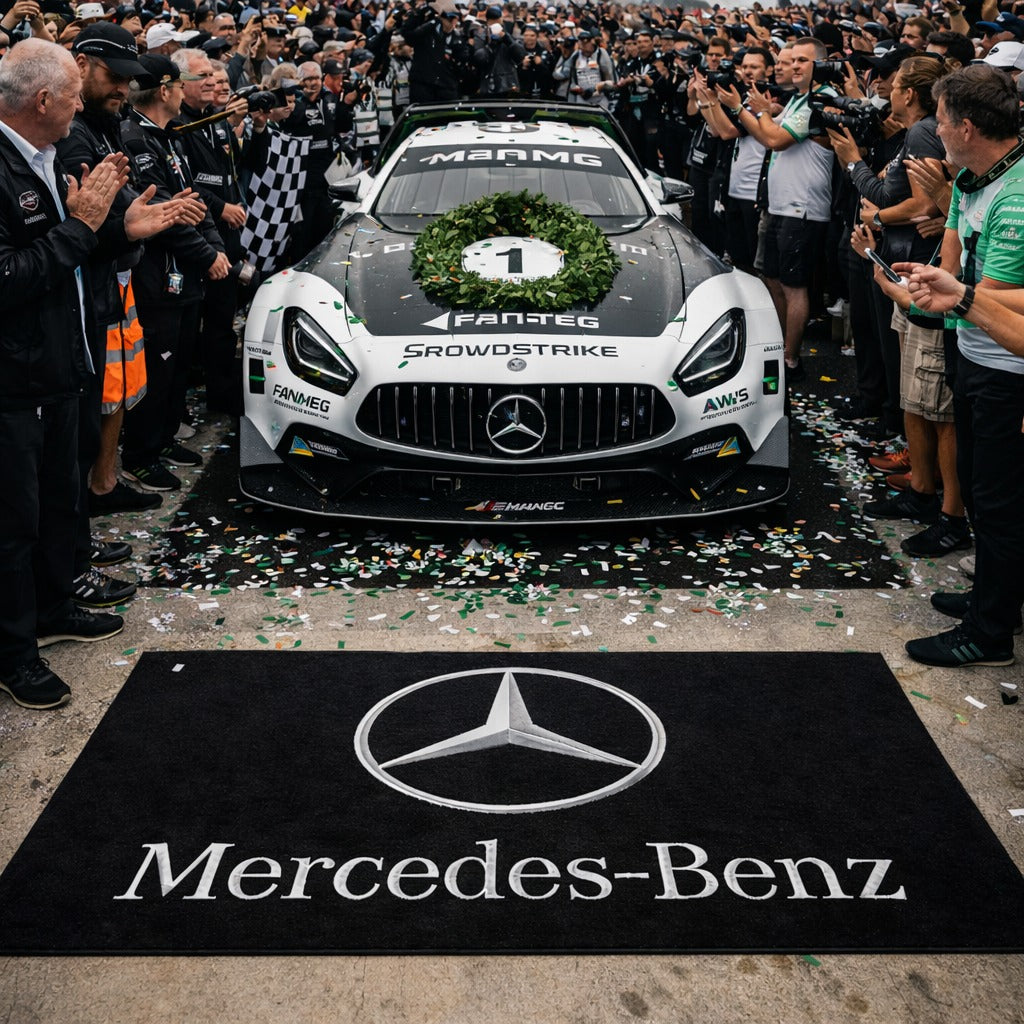 MERCEDES-BENZ Premium Luxury Rug (60x87) INCH (150x220) cm Home, Garage & Display Carpet Auto Area Carpet, Car Garage Decor,Car Floor Mat