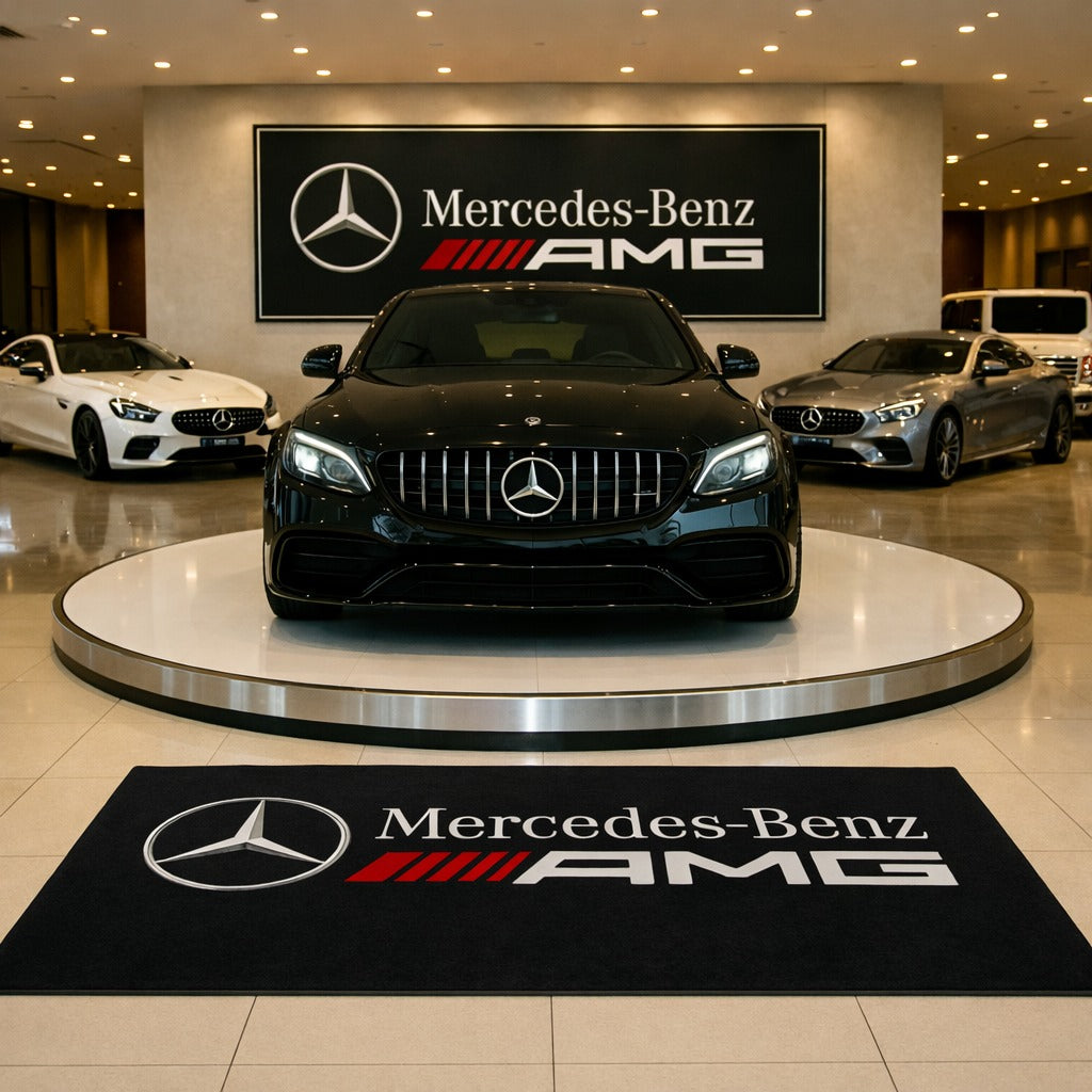 Mercedes Benz AMG Premium Luxury Rug (60x87) INCH (150x220) cm Home, Garage & Display Carpet Auto Area Carpet, Car Garage Decor,Car Floor Mat
