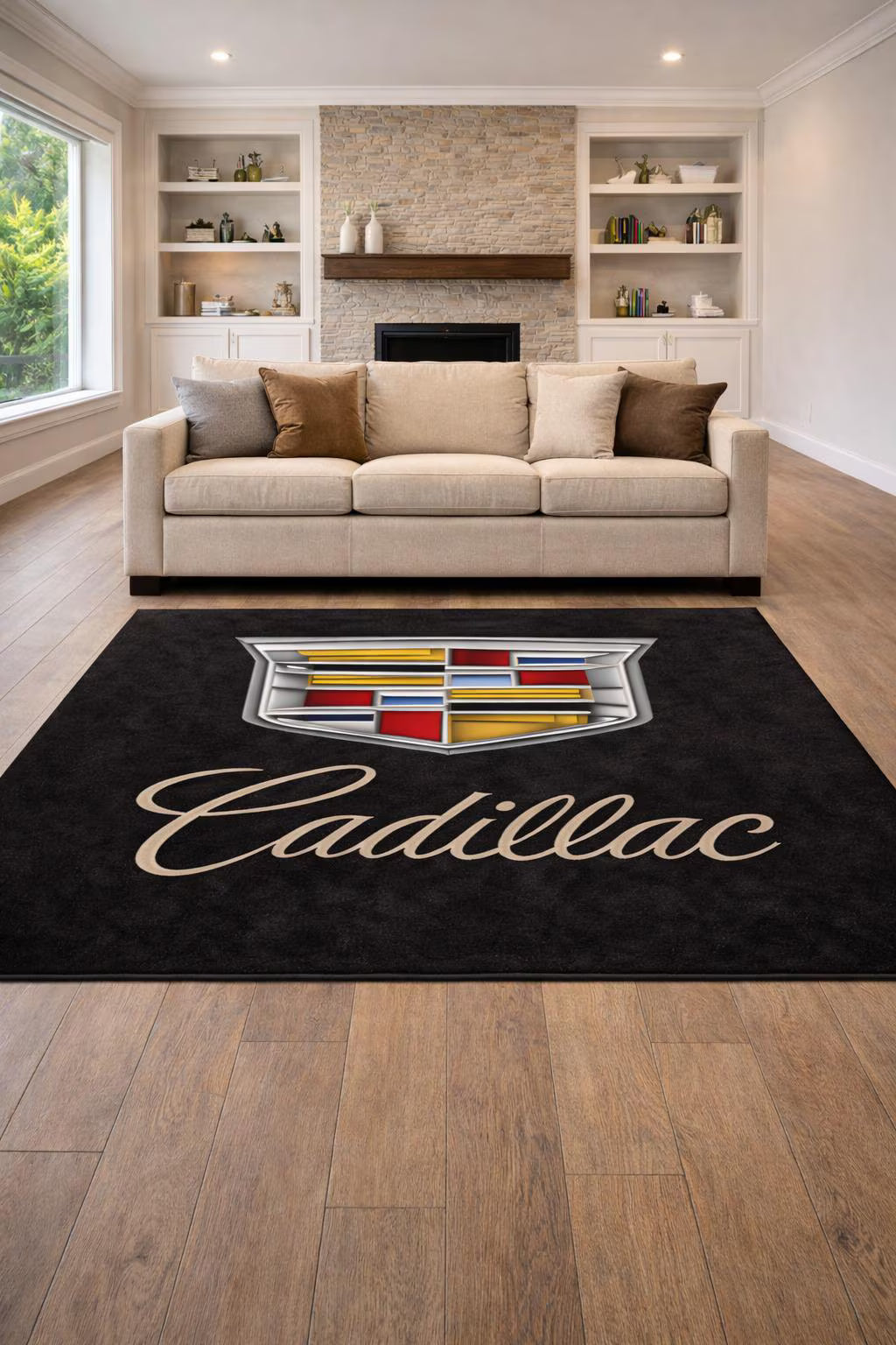 Cadillac Premium Luxury Rug (60x87) INCH (150x220) cm Home, Garage & Display Carpet Auto Area Carpet, Car Garage Decor,Car Floor Mat
