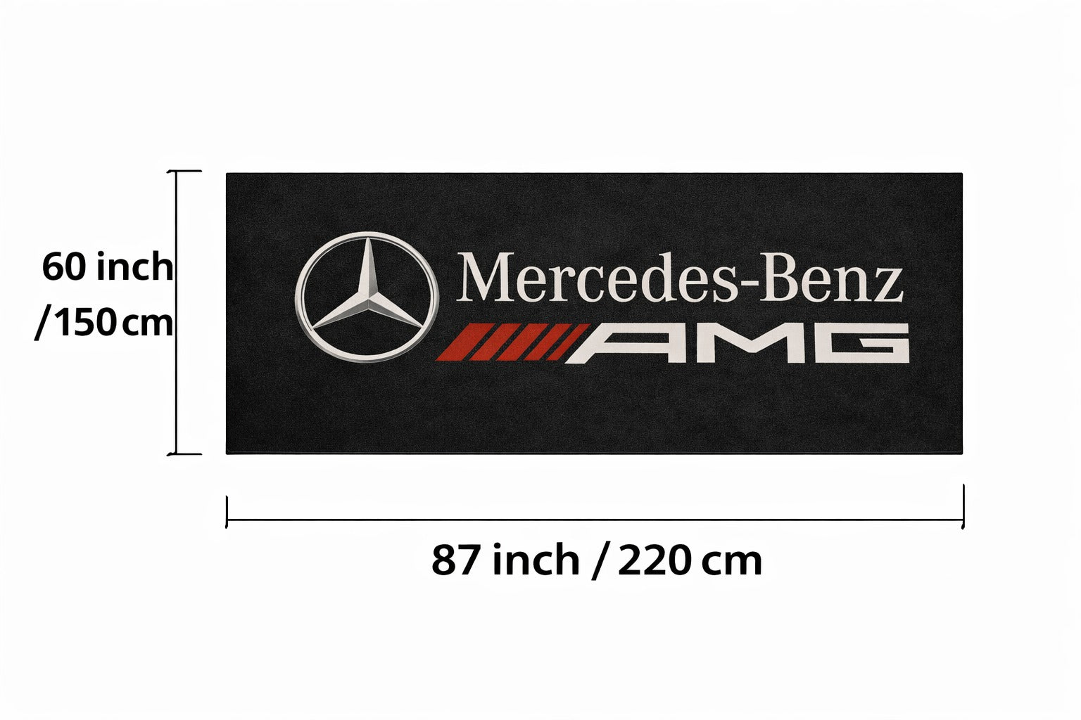 Mercedes Benz AMG Premium Luxury Rug (60x87) INCH (150x220) cm Home, Garage & Display Carpet Auto Area Carpet, Car Garage Decor,Car Floor Mat
