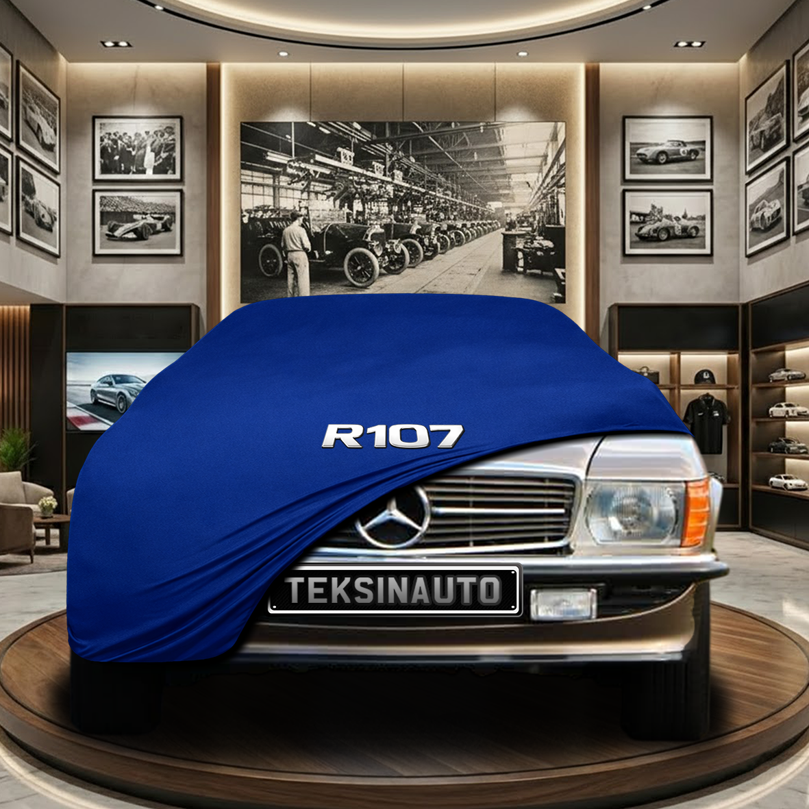 MERCEDES SL R107 1972-1989 Indoor Car Cover Custom Fit, Black, Gray, Blue, Red Color