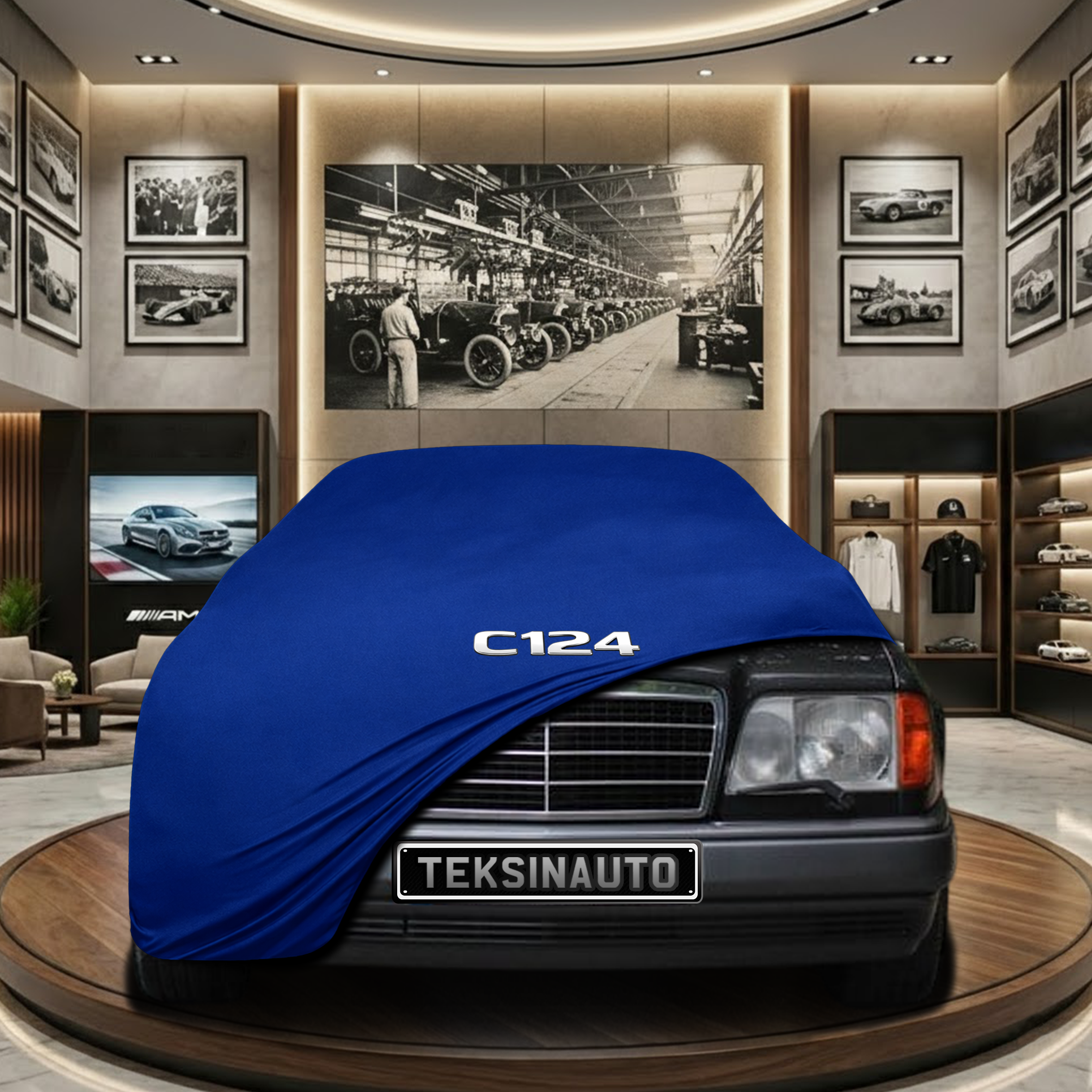 MERCEDES E C124 COUPE 1984-1995 Indoor Car Cover Custom Fit, Black, Gray, Blue, Red Color