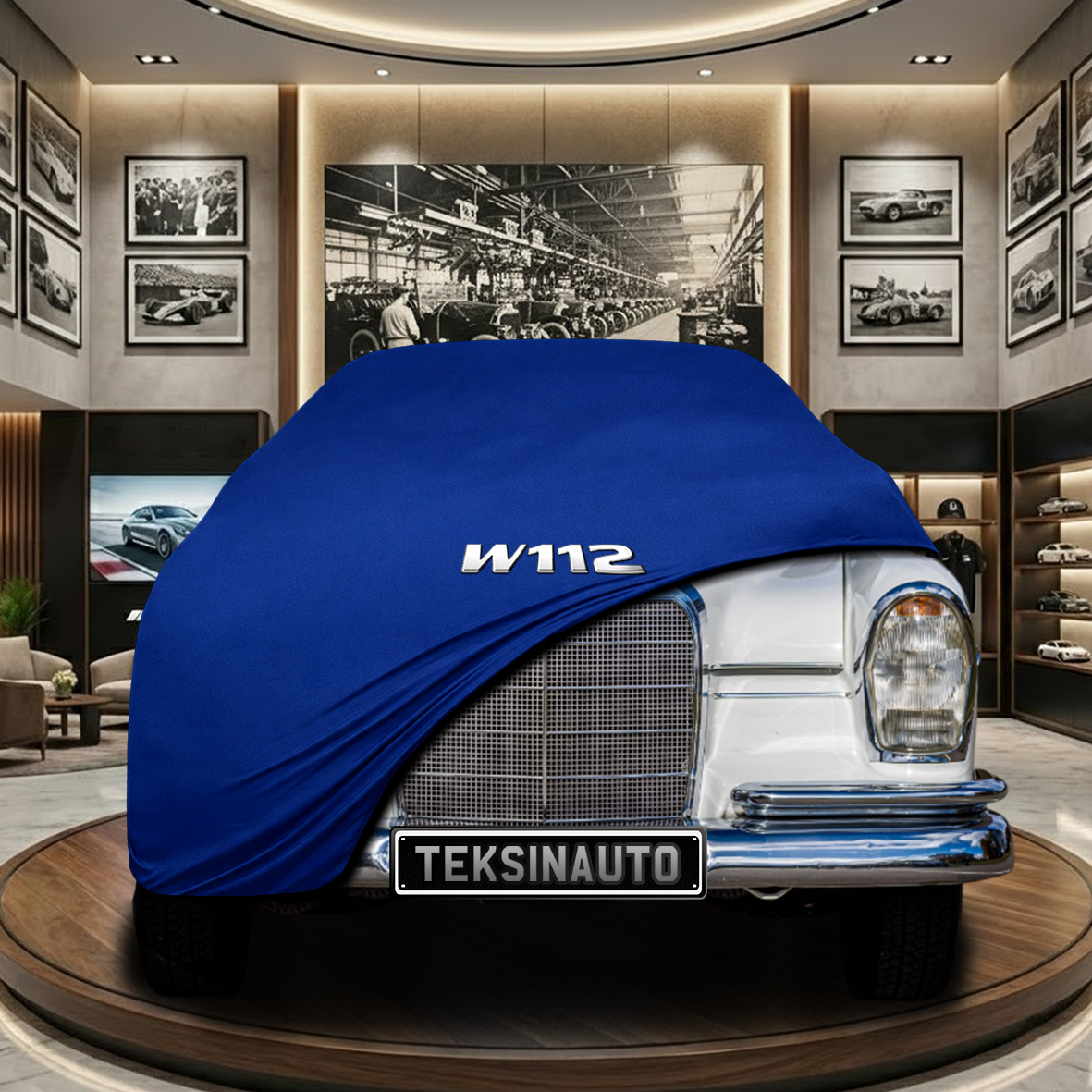 MERCEDES S W112 1959-1971 Indoor Car Cover Custom Fit, Black, Gray, Blue, Red Color