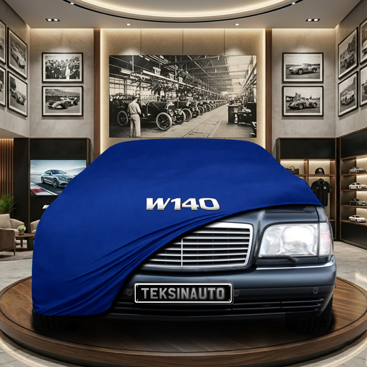 Mercedes Benz S W140 Indoor Car Cover Custom Fit, Black, Gray, Blue, Red Color