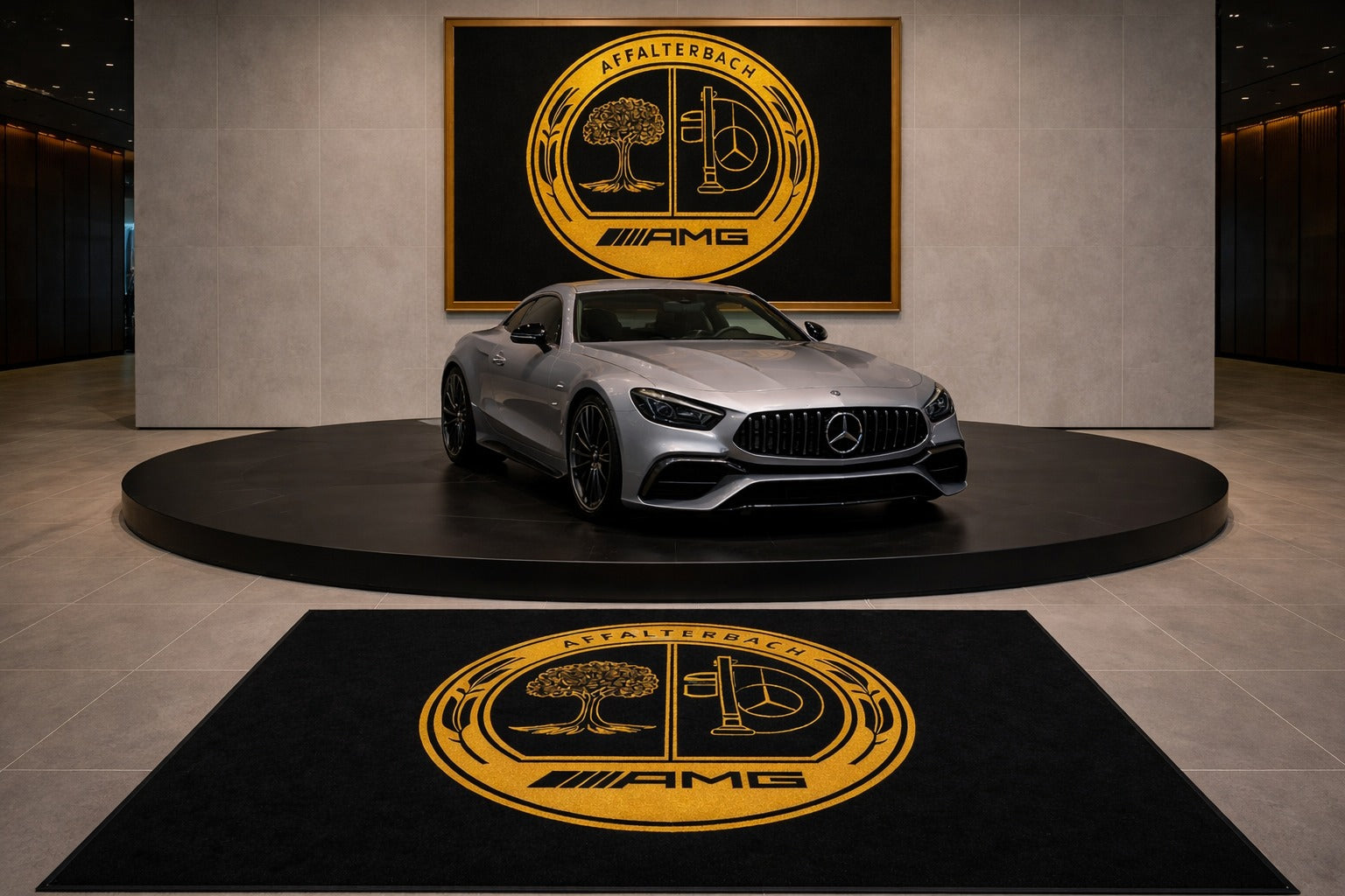 Mercedes Benz Affelterbach Premium Luxury Rug (60x87) INCH (150x220) cm Home, Garage & Display Carpet Auto Area Carpet, Car Garage Decor,Car Floor Mat