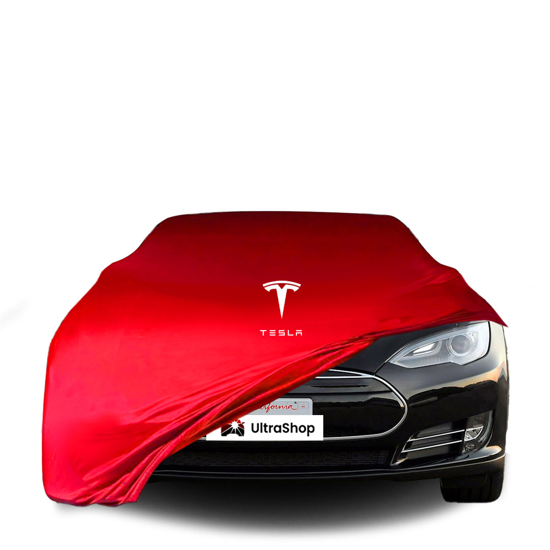 Tesla Model-S (2012-2016) Indoor Car Cover Custom Fit, Black, Gray, Blue, Red Color