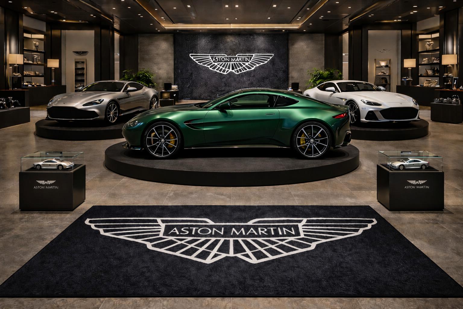 Aston Martin Premium Luxury Rug (60x87) INCH (150x220) cm Home, Garage & Display Carpet Auto Area Carpet, Car Garage Decor,Car Floor Mat