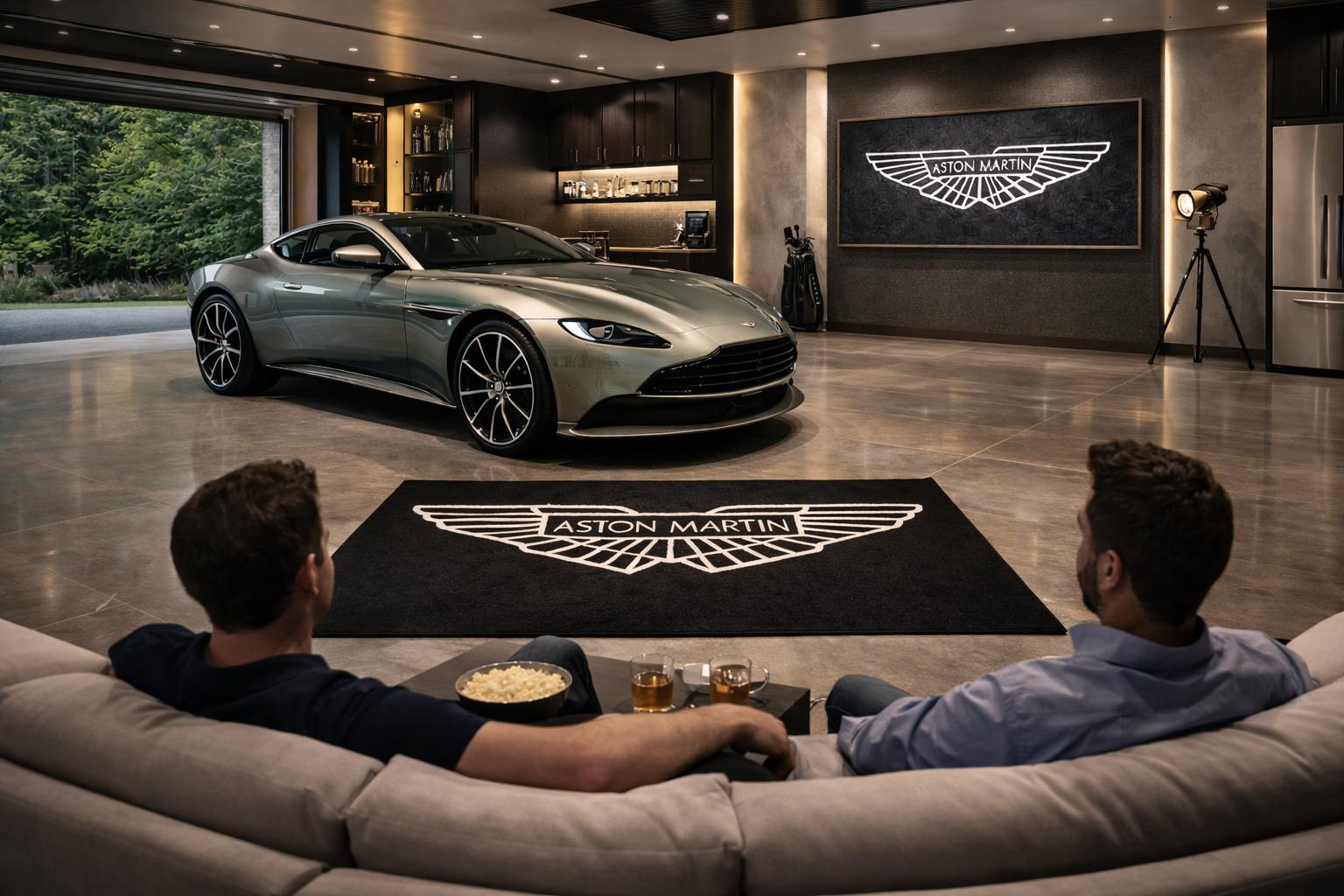 Aston Martin Premium Luxury Rug (60x87) INCH (150x220) cm Home, Garage & Display Carpet Auto Area Carpet, Car Garage Decor,Car Floor Mat