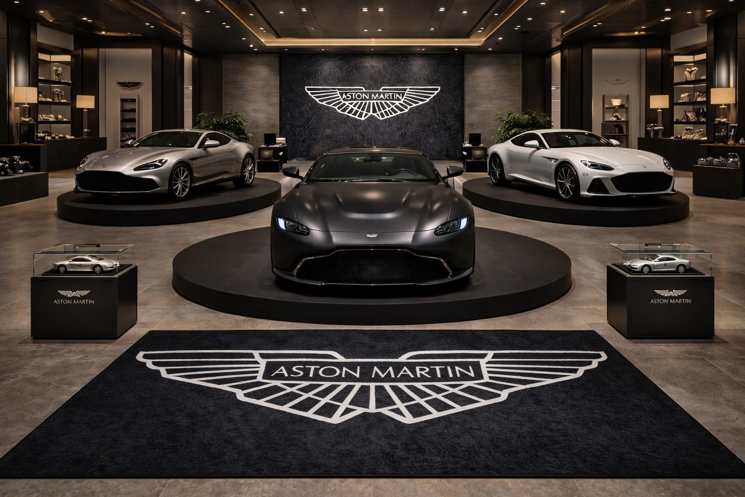 Aston Martin Premium Luxury Rug (60x87) INCH (150x220) cm Home, Garage & Display Carpet Auto Area Carpet, Car Garage Decor,Car Floor Mat