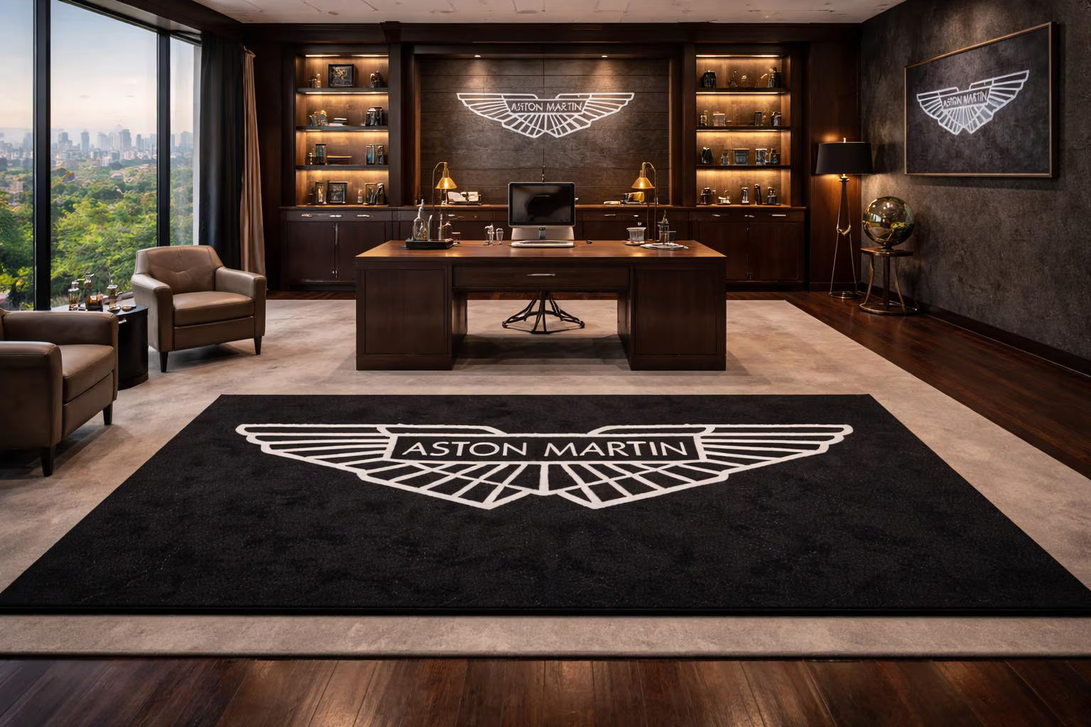 Aston Martin Premium Luxury Rug (60x87) INCH (150x220) cm Home, Garage & Display Carpet Auto Area Carpet, Car Garage Decor,Car Floor Mat