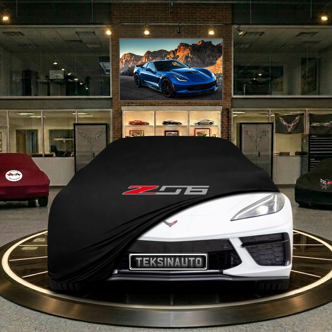 Chevrolet Corvette C8 (2020-) Custom Fit Indoor Car Cover Soft Stretch Black Gray Blue Red Dust Protection Garage Cover Laser Cut + Bag