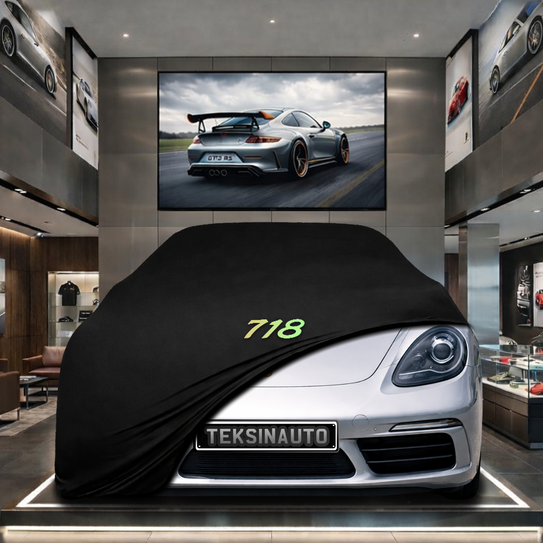 Porsche 718 (982) Custom Fit Indoor Car Cover Soft Stretch Black Gray Blue Red Dust Protection Garage Cover Laser Cut + Bag