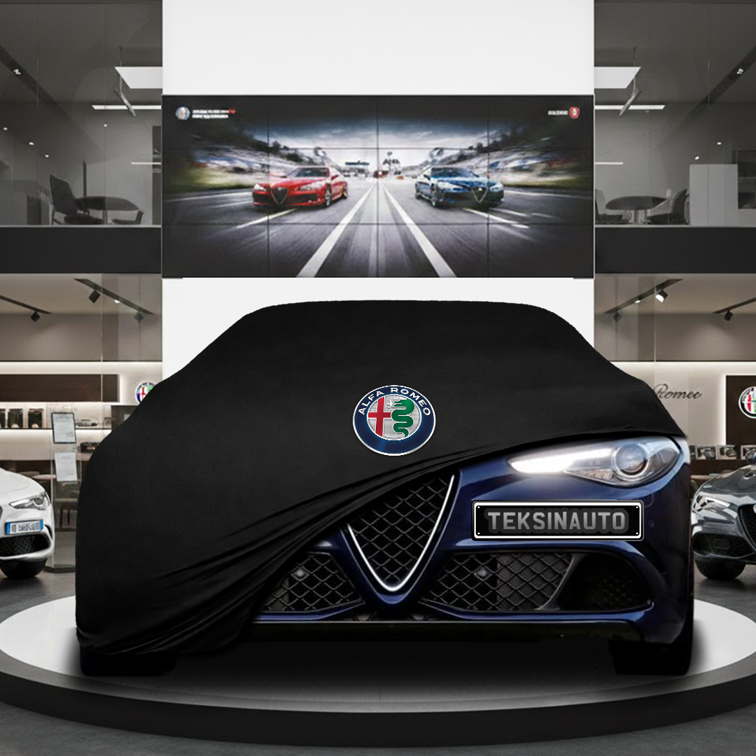 Alfa Romeo Giulia Sedan (2016-) Custom Fit Indoor Car Cover Soft Stretch Black Gray Blue Red Dust Protection Garage Cover Laser Cut + Bag