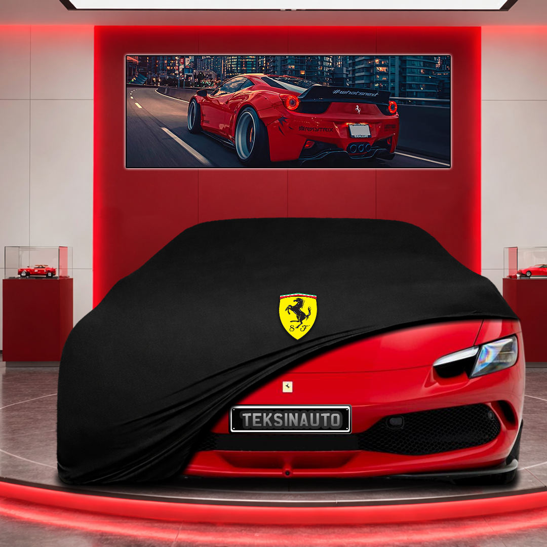 Ferrari 296 GTB Custom Fit Indoor Car Cover Soft Stretch Black Gray Blue Red Dust Protection Garage Cover Laser Cut + Bag