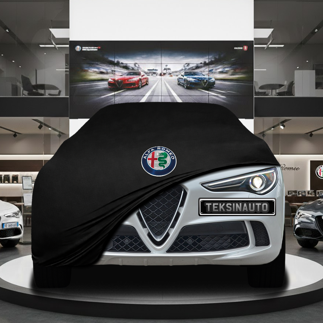 Alfa Romeo Stelvio (2022-) Custom Fit Indoor Car Cover Soft Stretch Black Gray Blue Red Dust Protection Garage Cover Laser Cut + Bag