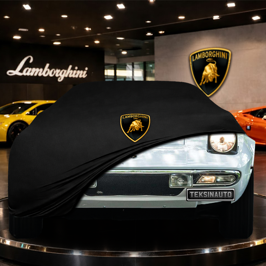 Lamborghini Urraco (1972-1981) Custom Fit Indoor Car Cover Soft Stretch Black Gray Blue Red Dust Protection Garage Cover Laser Cut + Bag
