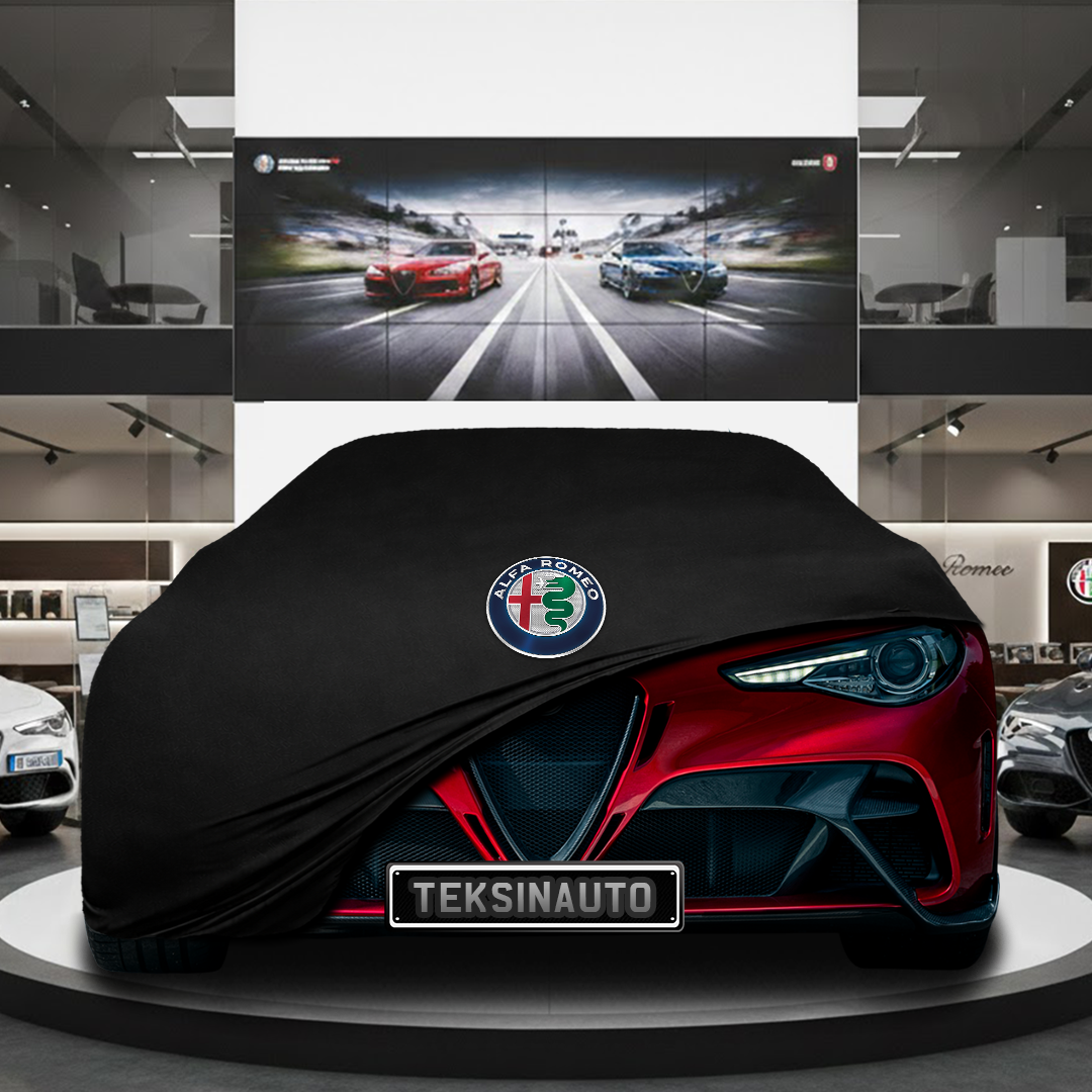Alfa Romeo Giulia (2022-) Custom Fit Indoor Car Cover Soft Stretch Black Gray Blue Red Dust Protection Garage Cover Laser Cut + Bag