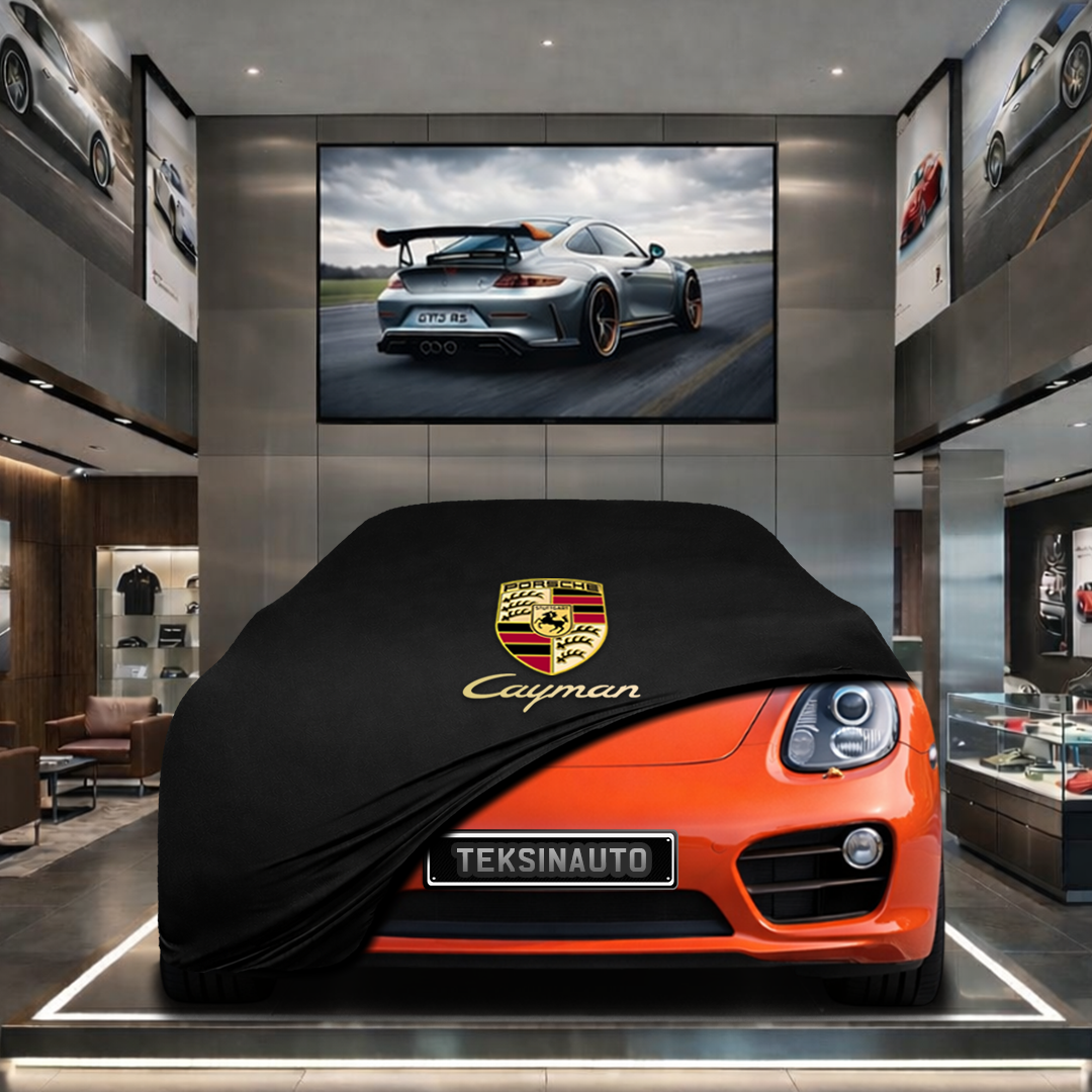 Porsche Cayman 981C (2013-2016) Custom Fit Indoor Car Cover Soft Stretch Black Gray Blue Red Dust Protection Garage Cover Laser Cut + Bag