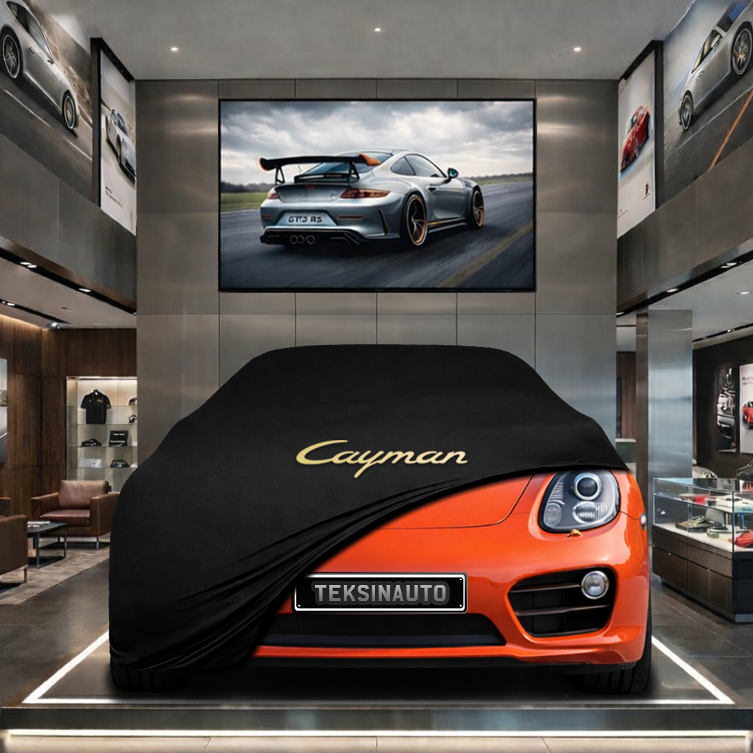 Porsche Cayman 981C (2013-2016) Custom Fit Indoor Car Cover Soft Stretch Black Gray Blue Red Dust Protection Garage Cover Laser Cut + Bag