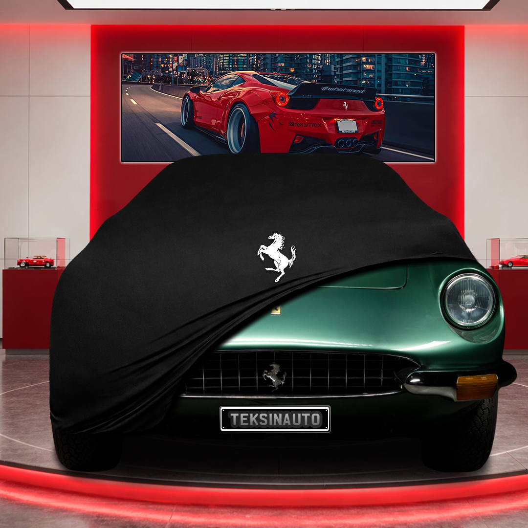 Ferrari 365 GT (1967 - 1971) Custom Fit Indoor Car Cover Soft Stretch Black Gray Blue Red Dust Protection Garage Cover Laser Cut + Bag