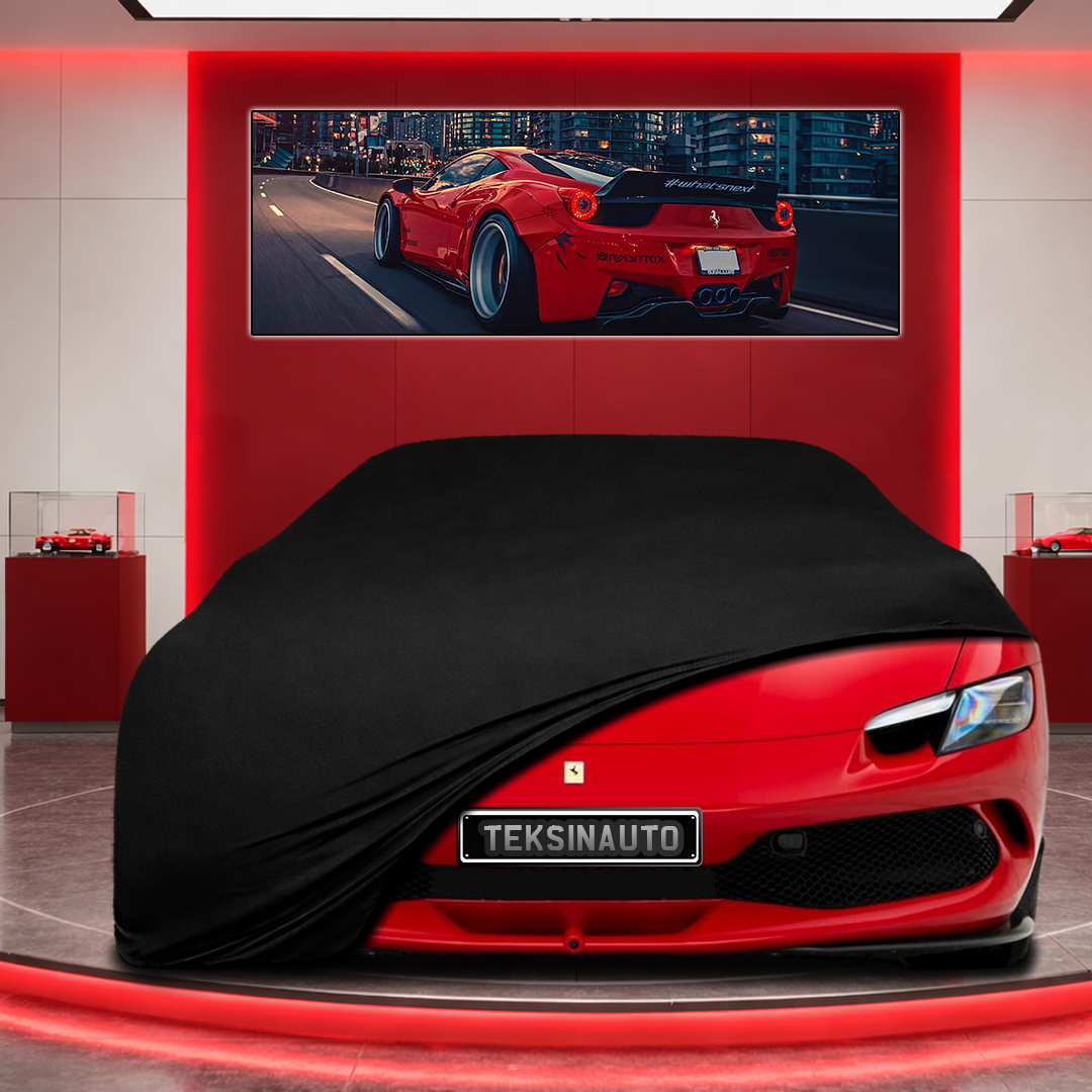 Ferrari 296 GTB Custom Fit Indoor Car Cover Soft Stretch Black Gray Blue Red Dust Protection Garage Cover Laser Cut + Bag