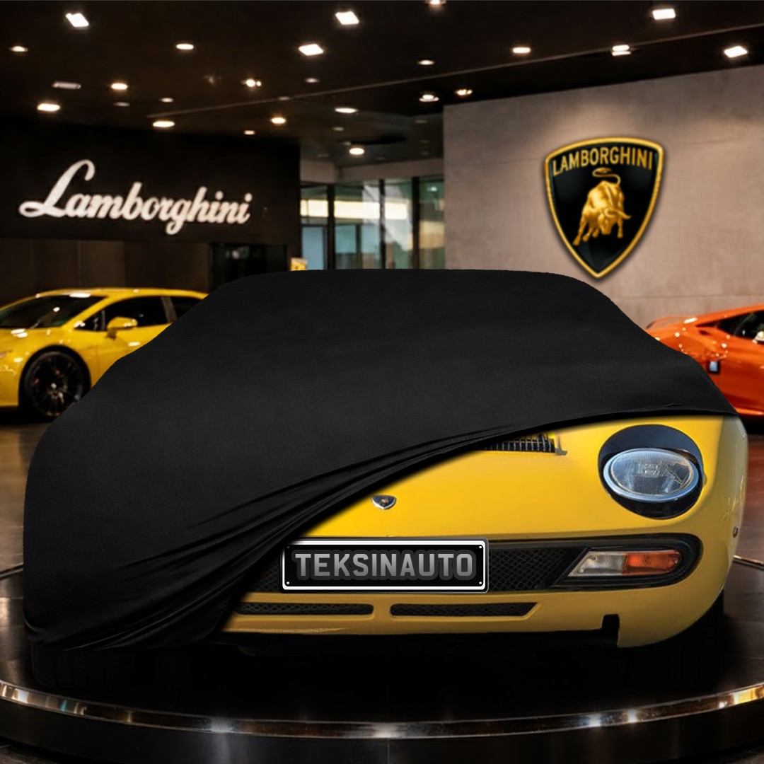 Lamborghini Miura (1966-1969) Custom Fit Indoor Car Cover Soft Stretch Black Gray Blue Red Dust Protection Garage Cover Laser Cut + Bag