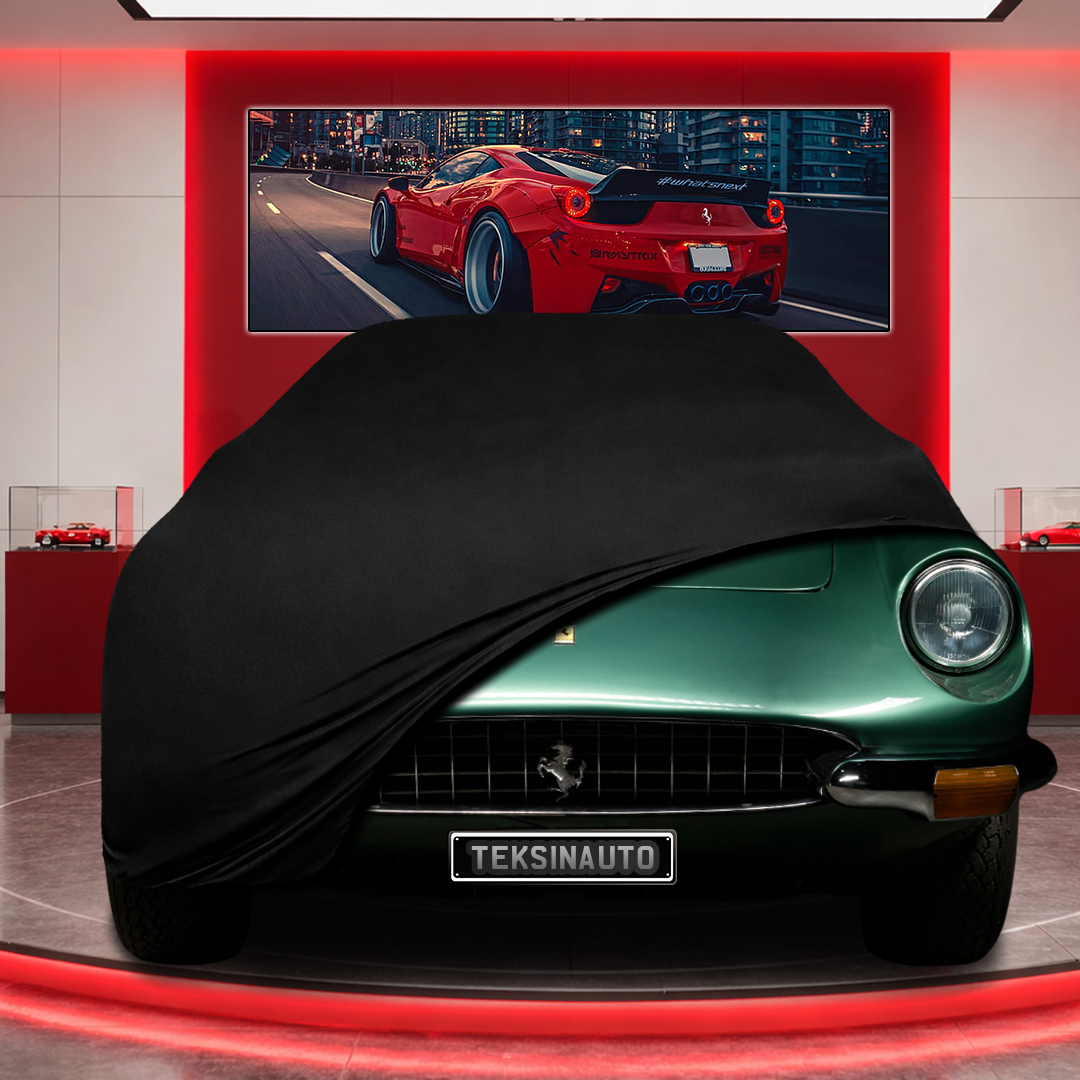 Ferrari 365 GT (1967 - 1971) Custom Fit Indoor Car Cover Soft Stretch Black Gray Blue Red Dust Protection Garage Cover Laser Cut + Bag