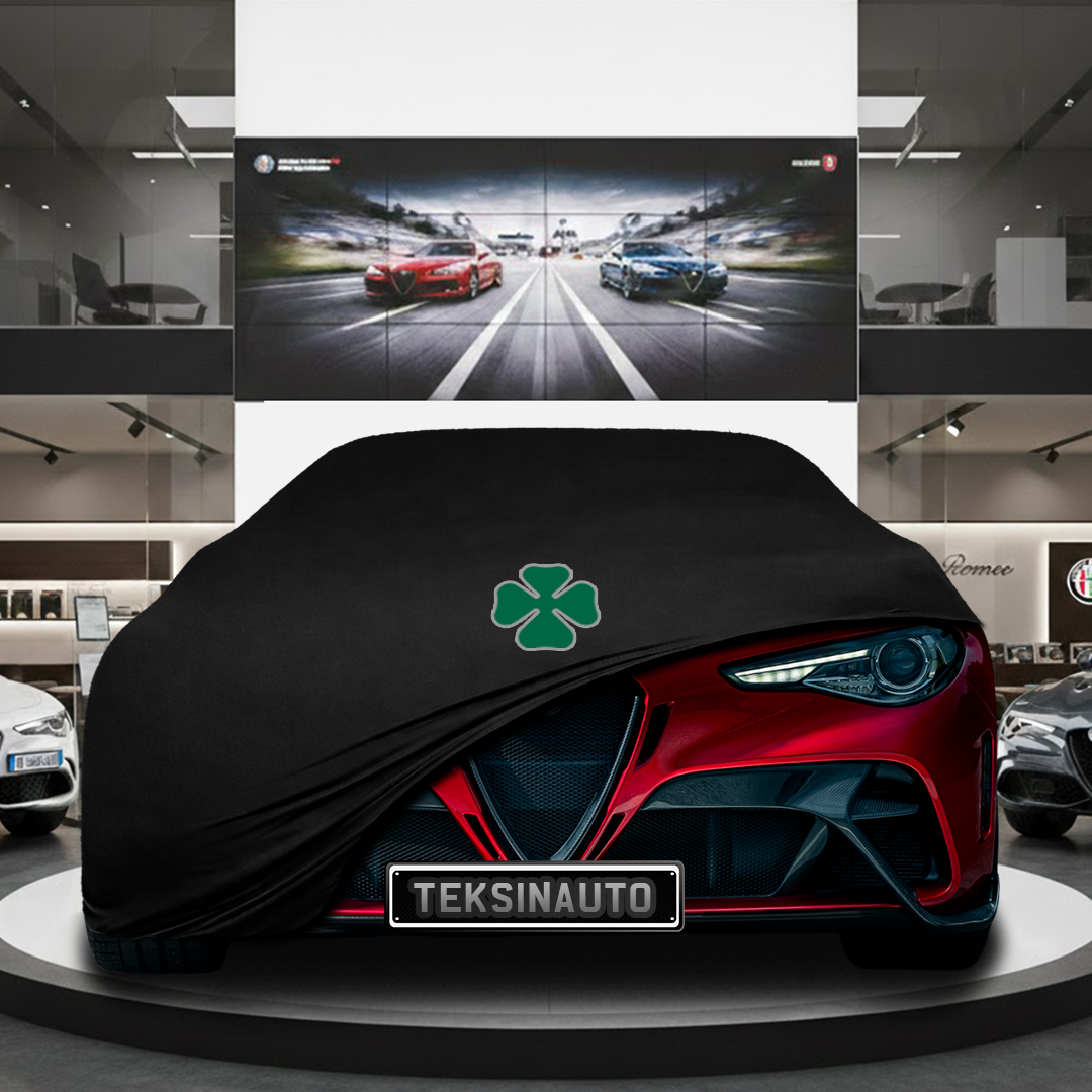 Alfa Romeo Giulia (2022-) Custom Fit Indoor Car Cover Soft Stretch Black Gray Blue Red Dust Protection Garage Cover Laser Cut + Bag