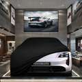 Porsche Taycan (Y1A)Custom Fit Indoor Car Cover Soft Stretch Black Gray Blue Red Dust Protection Garage Cover Laser Cut + Bag