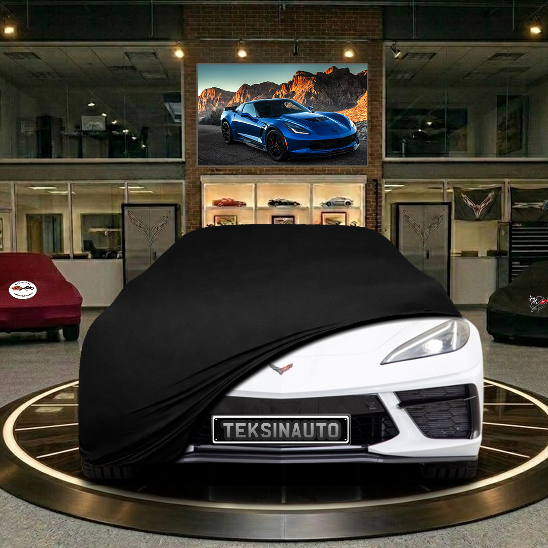 Chevrolet Corvette C8 (2020-) Custom Fit Indoor Car Cover Soft Stretch Black Gray Blue Red Dust Protection Garage Cover Laser Cut + Bag