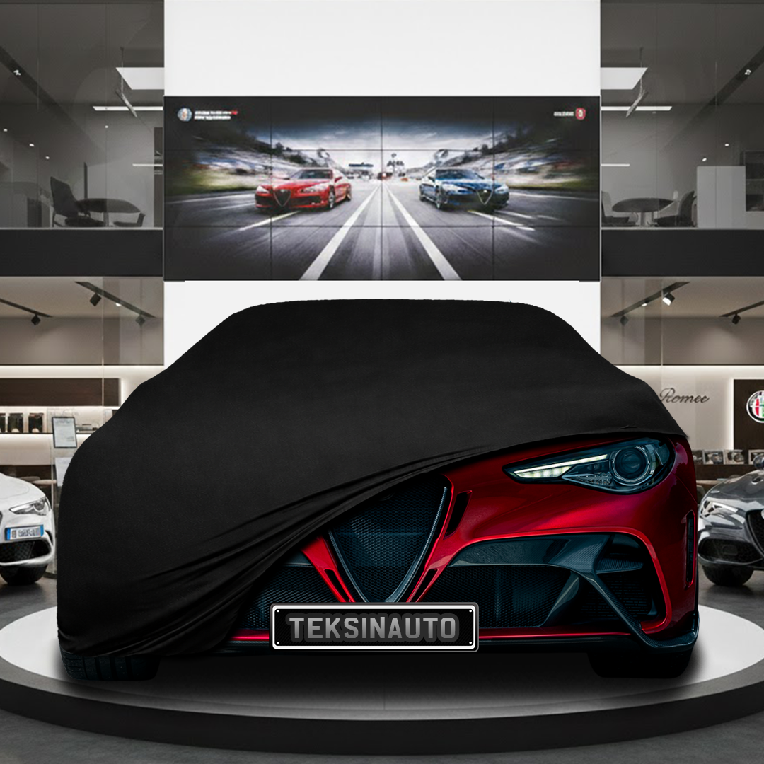 Alfa Romeo Giulia (2022-) Custom Fit Indoor Car Cover Soft Stretch Black Gray Blue Red Dust Protection Garage Cover Laser Cut + Bag
