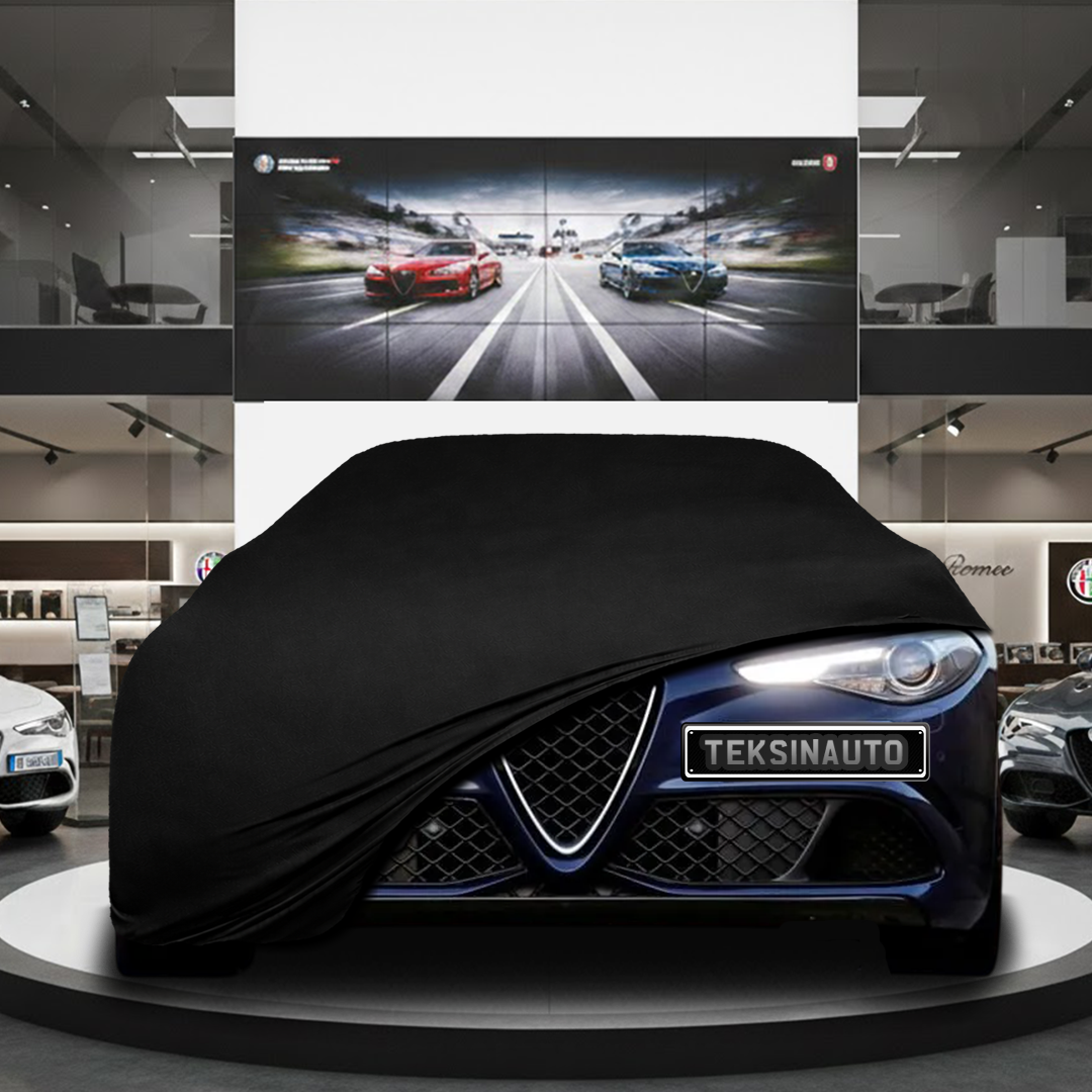 Alfa Romeo Giulia Sedan (2016-) Custom Fit Indoor Car Cover Soft Stretch Black Gray Blue Red Dust Protection Garage Cover Laser Cut + Bag