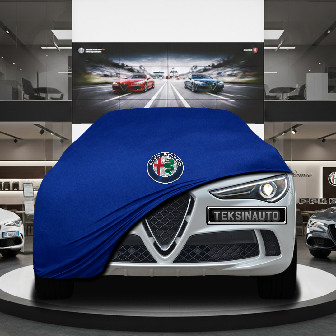 Alfa Romeo Stelvio (2022-) Custom Fit Indoor Car Cover Soft Stretch Black Gray Blue Red Dust Protection Garage Cover Laser Cut + Bag