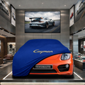 Porsche Cayman 981C (2013-2016) Custom Fit Indoor Car Cover Soft Stretch Black Gray Blue Red Dust Protection Garage Cover Laser Cut + Bag