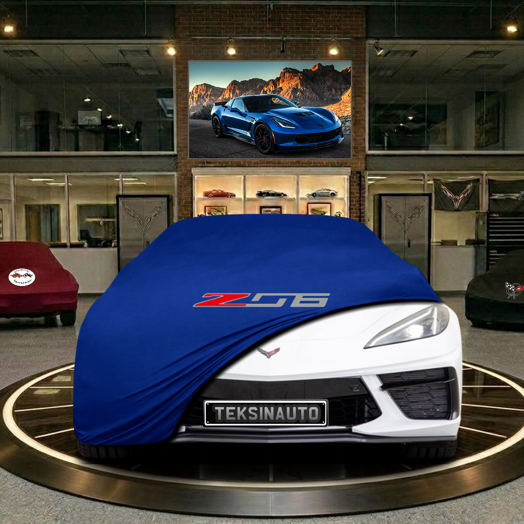 Chevrolet Corvette C8 (2020-) Custom Fit Indoor Car Cover Soft Stretch Black Gray Blue Red Dust Protection Garage Cover Laser Cut + Bag