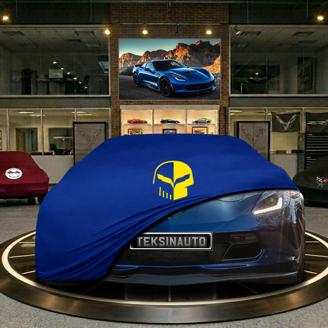 Corvette C7 (2014-2019) Custom Fit Indoor Car Cover Soft Stretch Black Gray Blue Red Dust Protection Garage Cover Laser Cut + Bag
